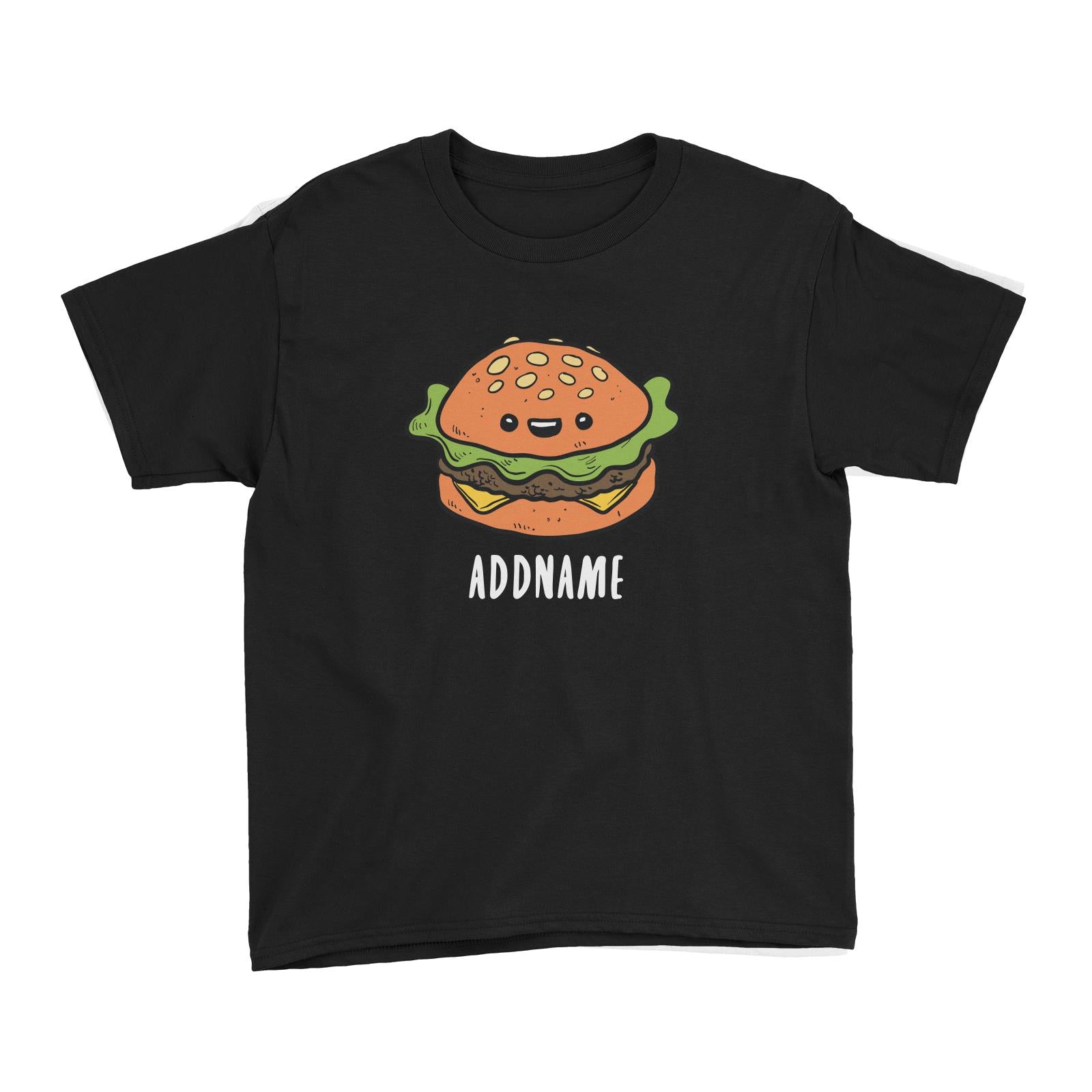 Fast Food Burger Addname Kid's T-Shirt  Matching Family Comic Cartoon Personalizable Designs