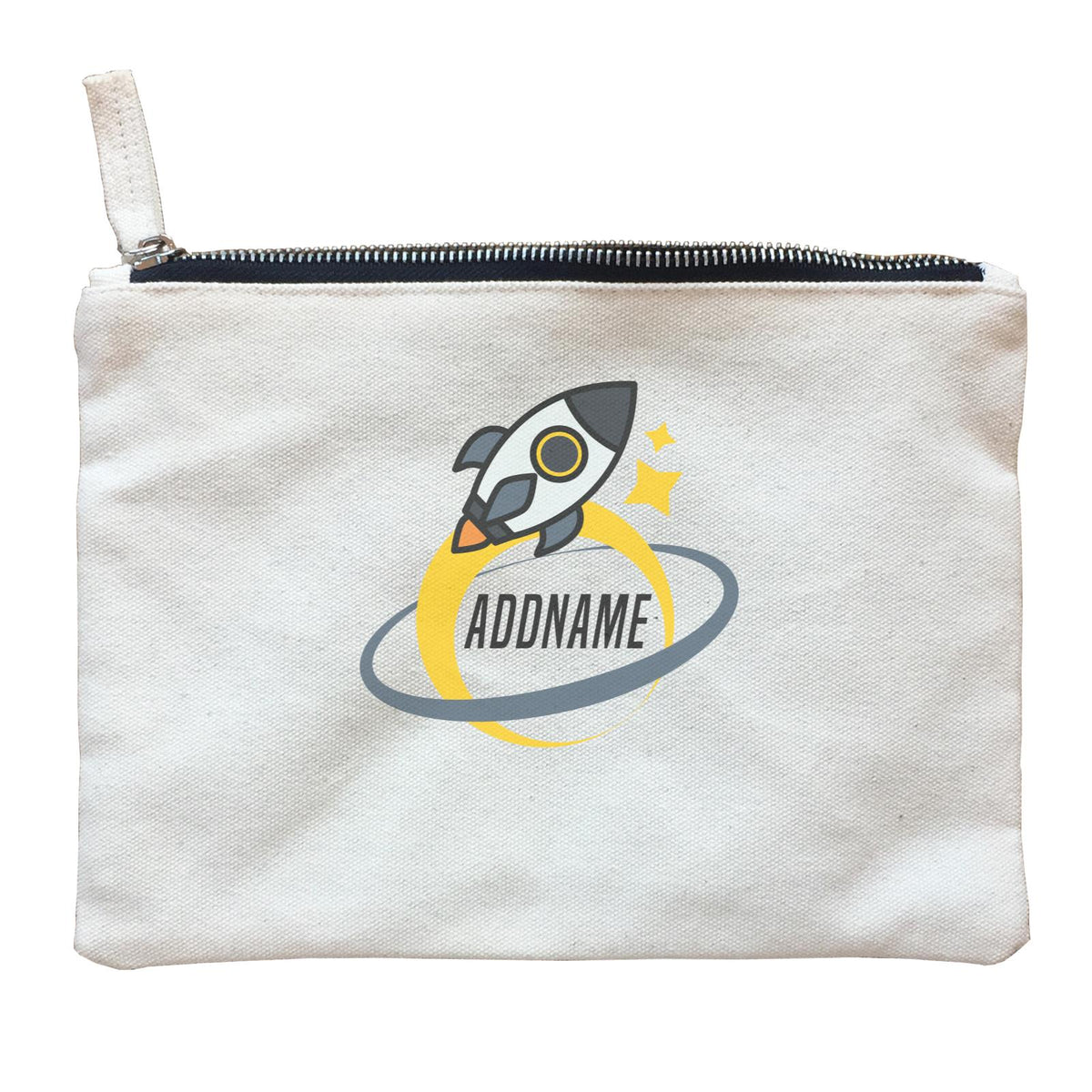 Birthday Rocket To Galaxy Moon And Star Addname Zipper Pouch