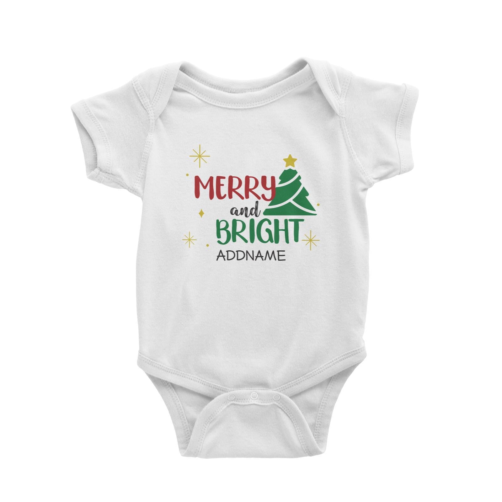 Xmas Merry and Bright with Christmas Tree Baby Romper