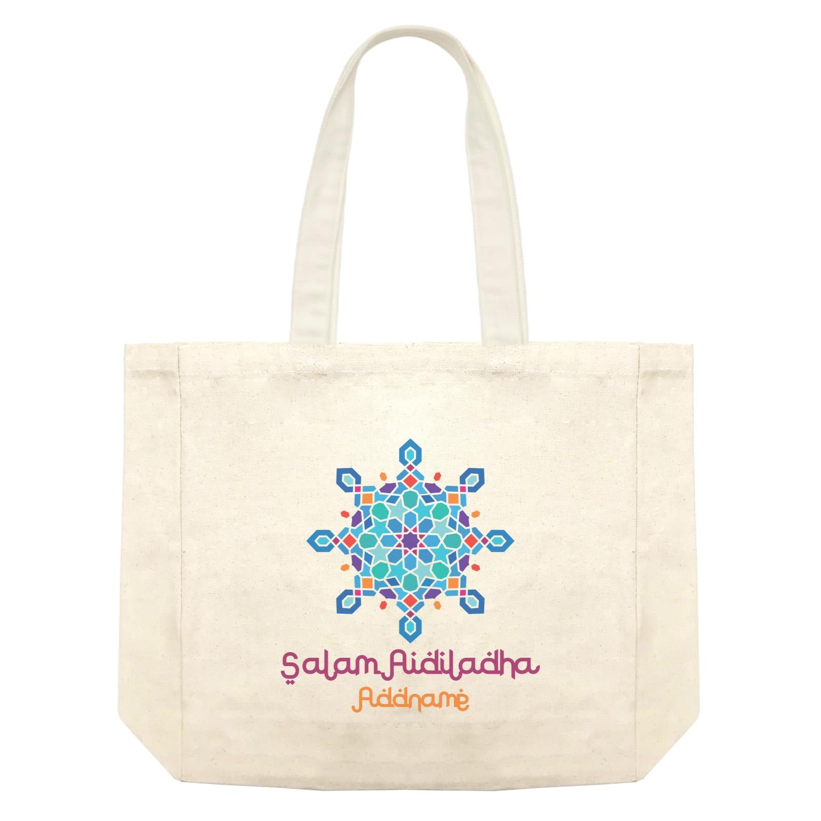 Salam Aidiladha Blue Motifs Addname Shopping Bag