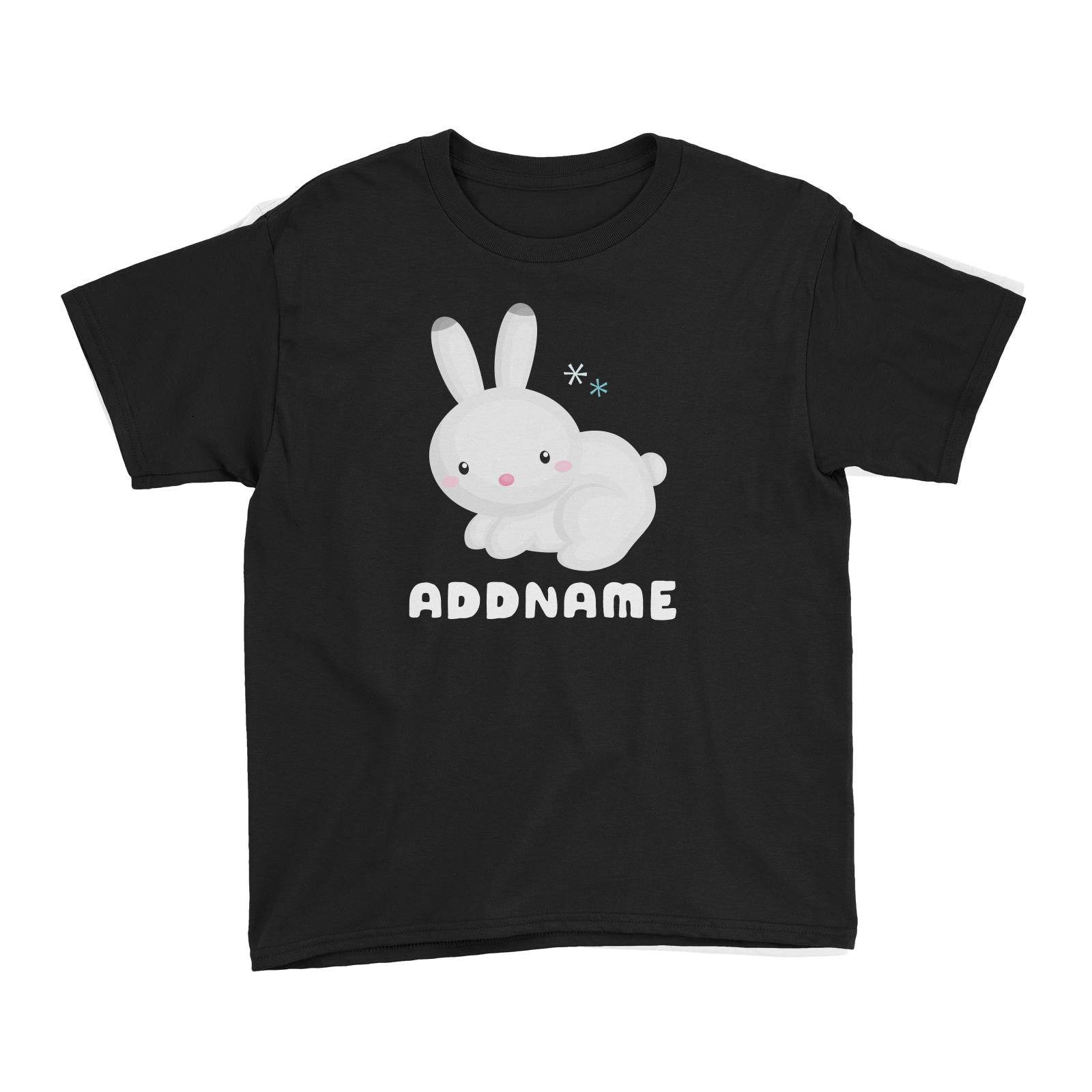Birthday Winter Animals Snow Rabbit Addname Kid's T-Shirt