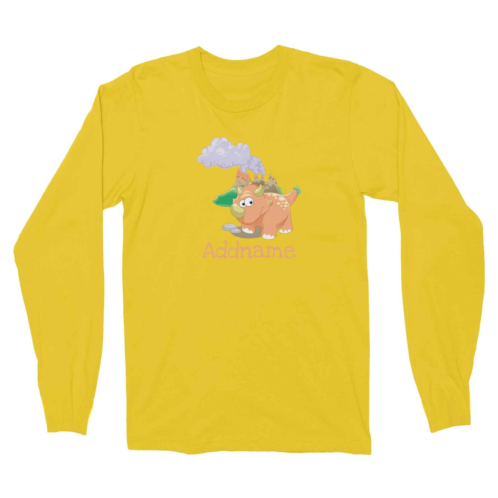 Dinosaurs Triceratop Addname Long Sleeve Unisex T-Shirt