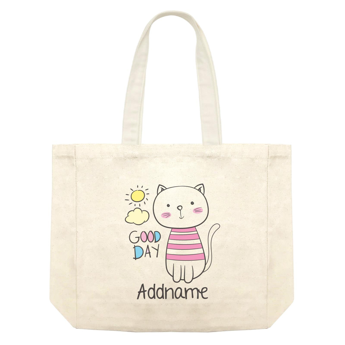 Cool Cute Animals Cats Good Day Addname Shopping Bag