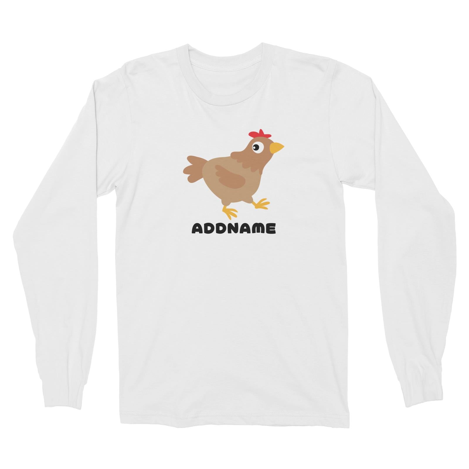 Farm Hen Chicken Addname Long Sleeve Unisex T-Shirt