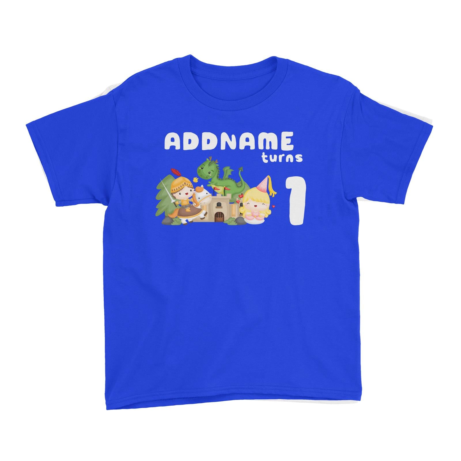 Birthday Royal Group Addname Turns 1 Kid's T-Shirt