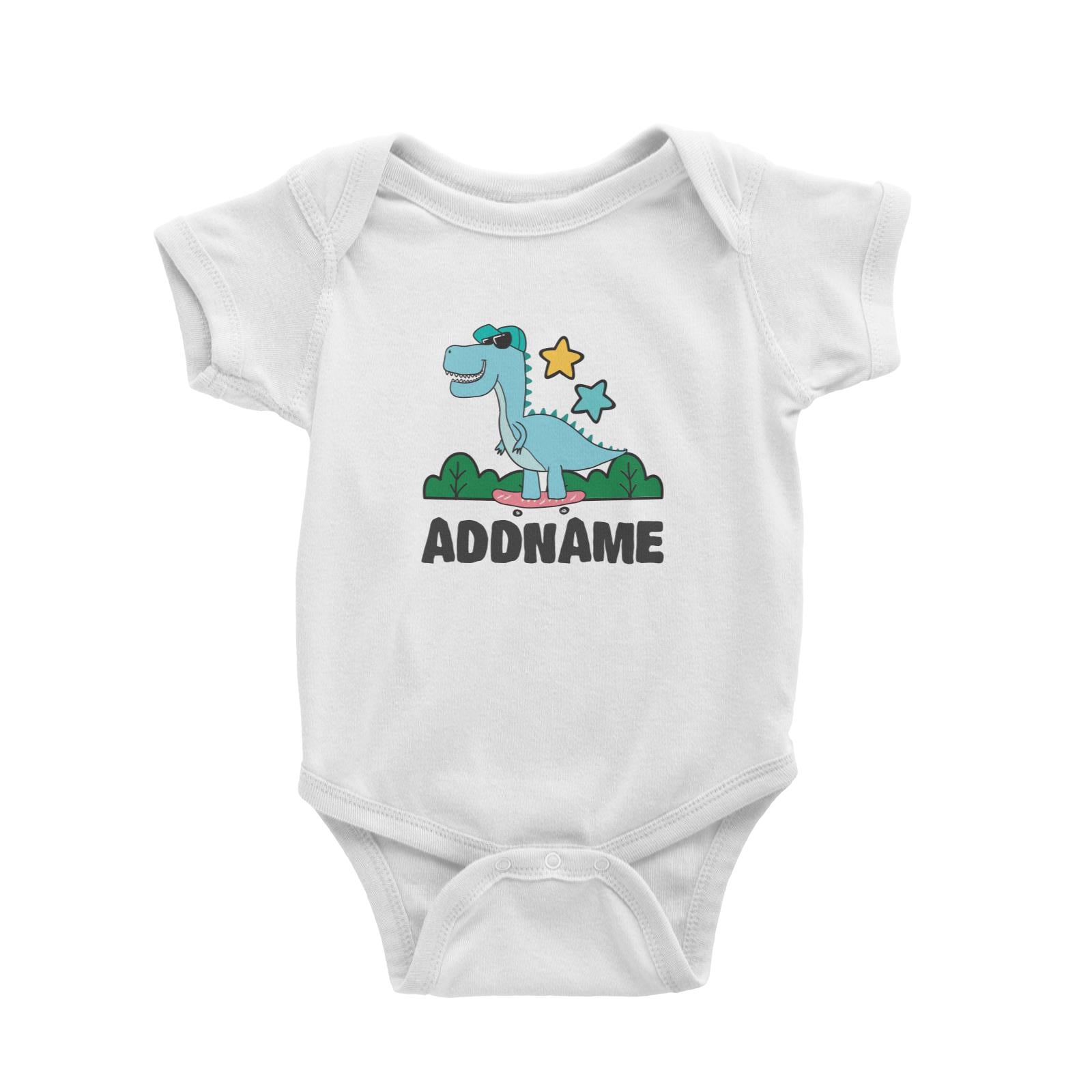 Super Cute Dinosaur Blue Skater Baby Romper