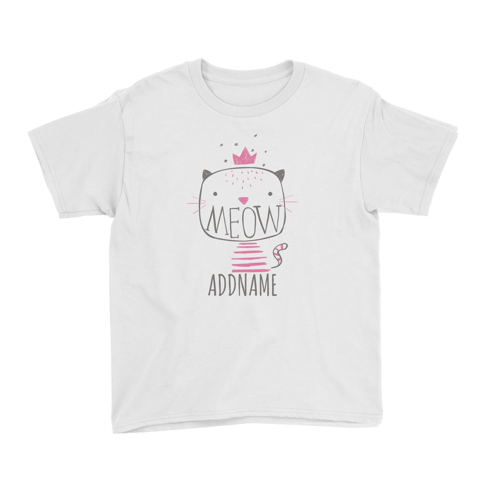 Meow Cat Princess Addname Kid's T-Shirt