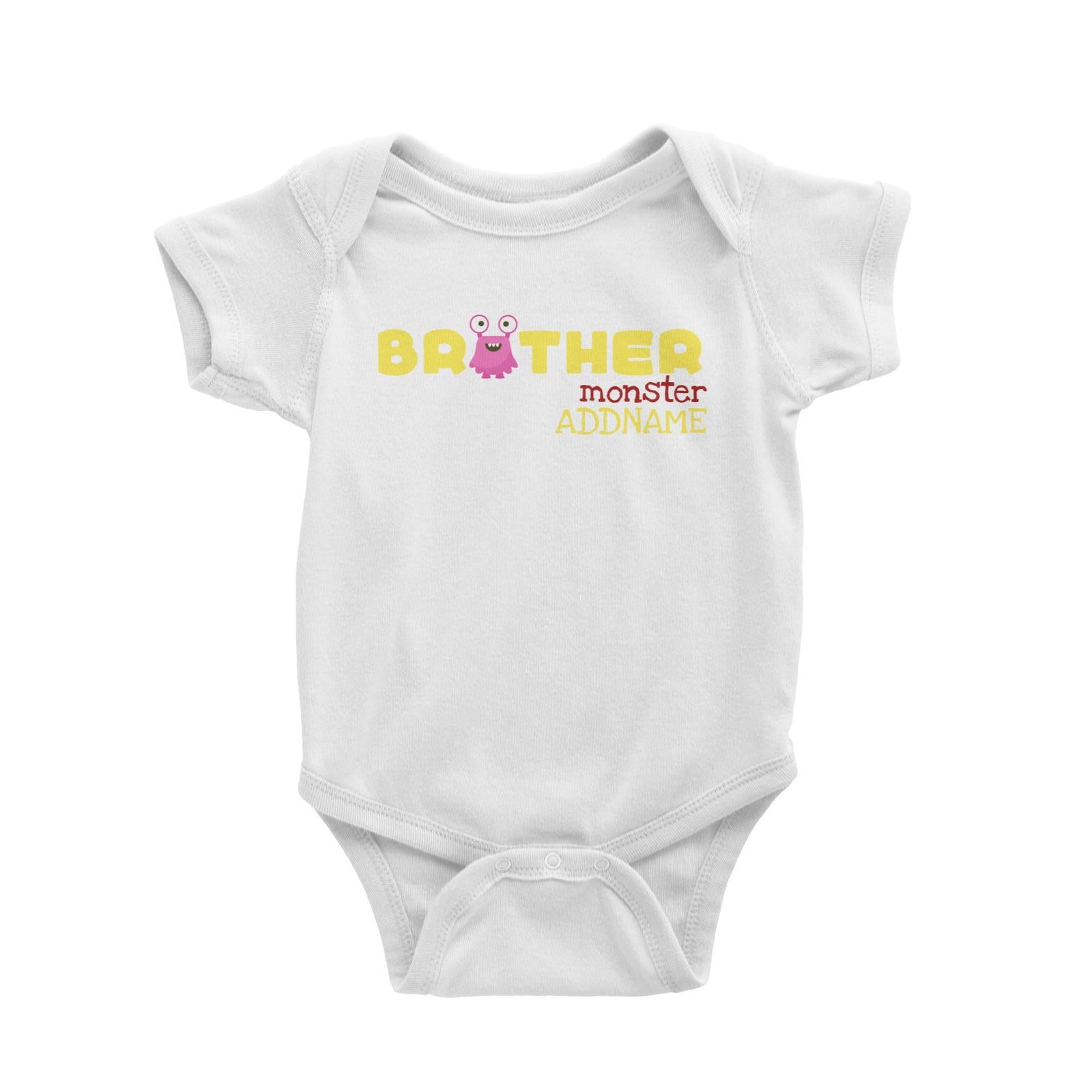 Pink Brother Monster Addname Baby Romper
