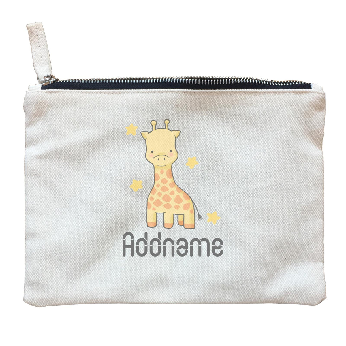 Cute Hand Drawn Style Giraffe Addname Zipper Pouch