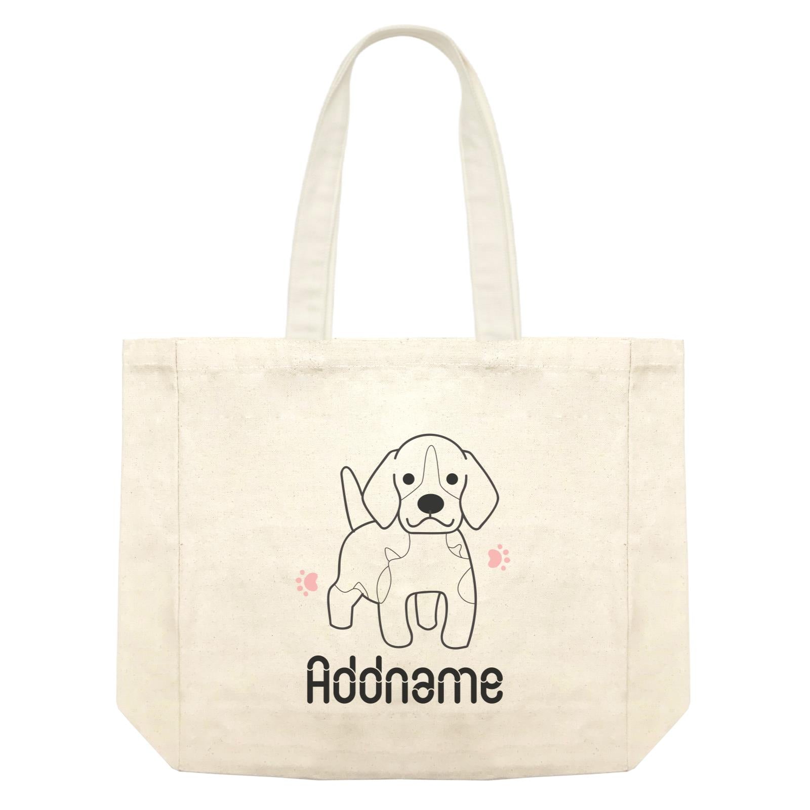 Coloring Outline Cute Hand Drawn Animals Dogs Beagle Addname Shopping Bag