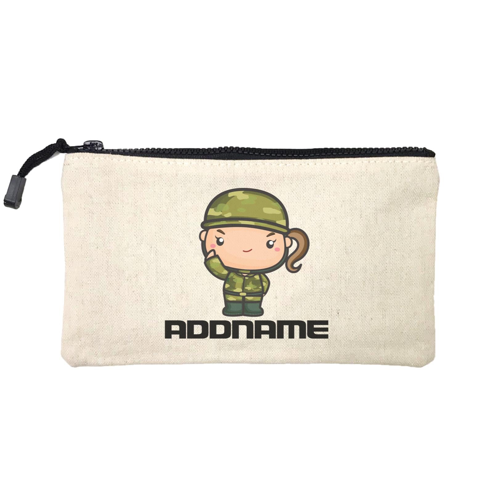 Birthday Battle Theme Army Soldier Girl Addname Mini Accessories Stationery Pouch