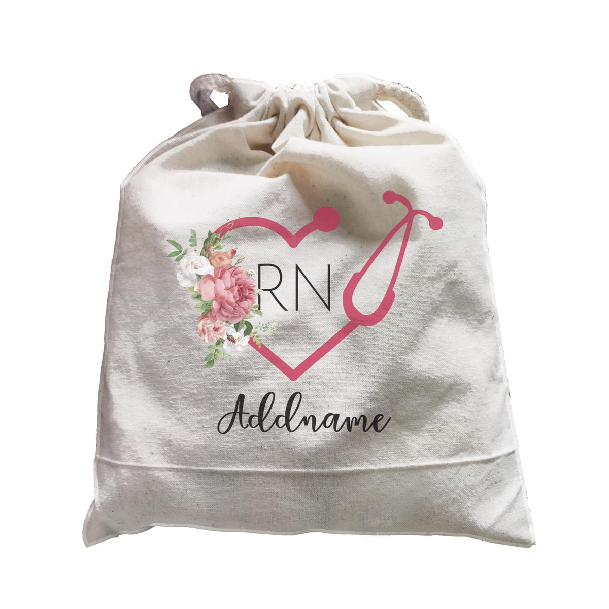 Nurse Quotes Stethoscope RN With Love Shape Addname Satchel