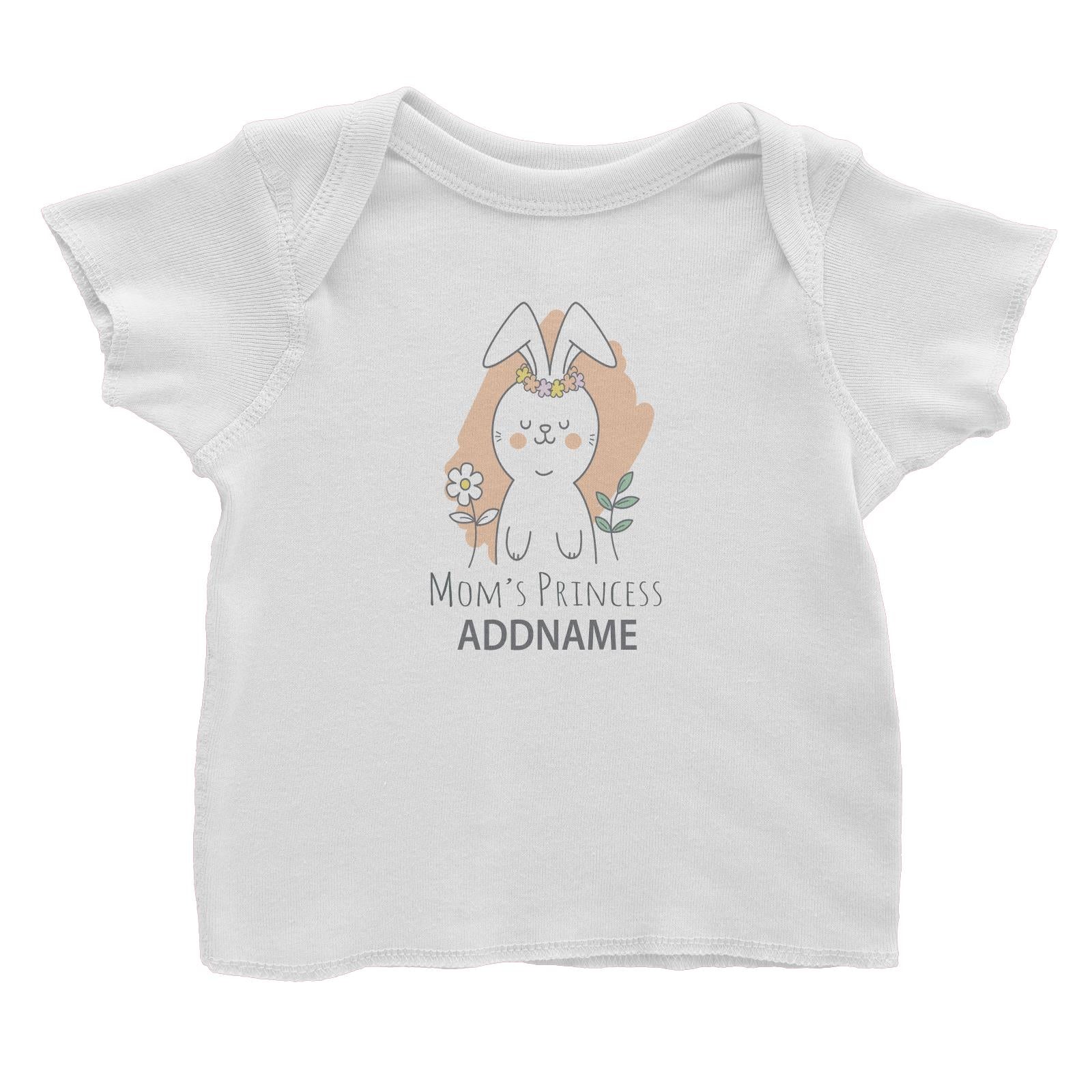 Cool Cute Animals Rabbit Mom's Princess Addname Baby T-Shirt