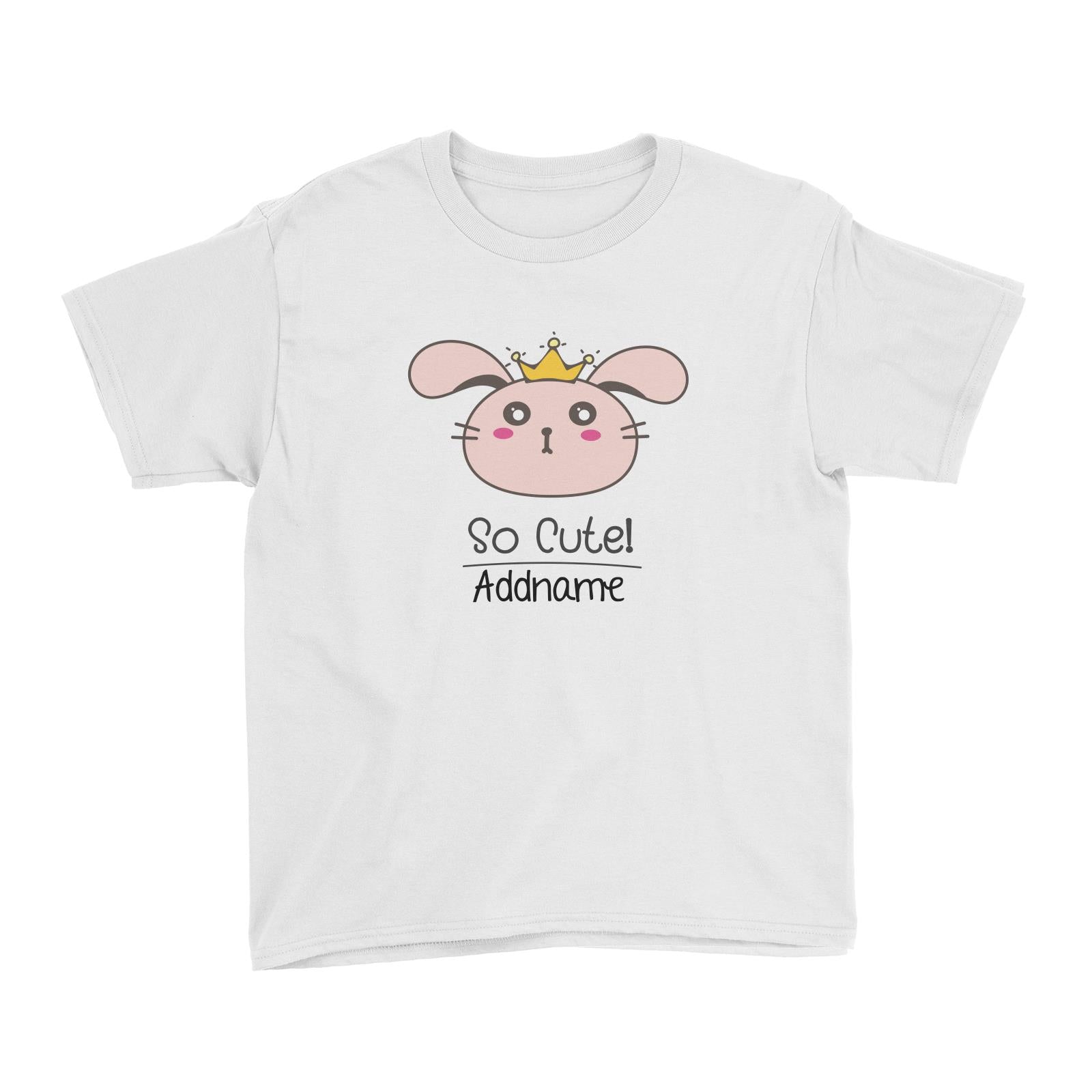 Cute Animals And Friends Series Cute Bunny With Crown Addname Kid's T-Shirt