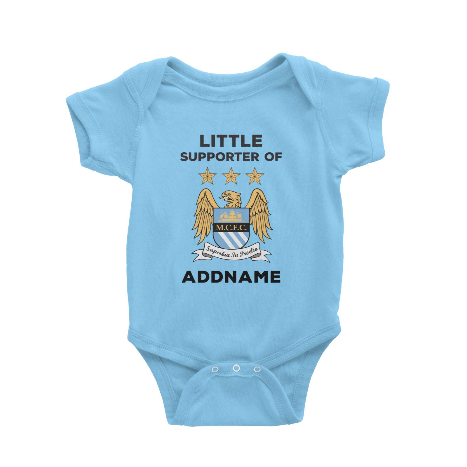 Manchester City FC 2 Little Supporter Personalizable with Name Baby Romper