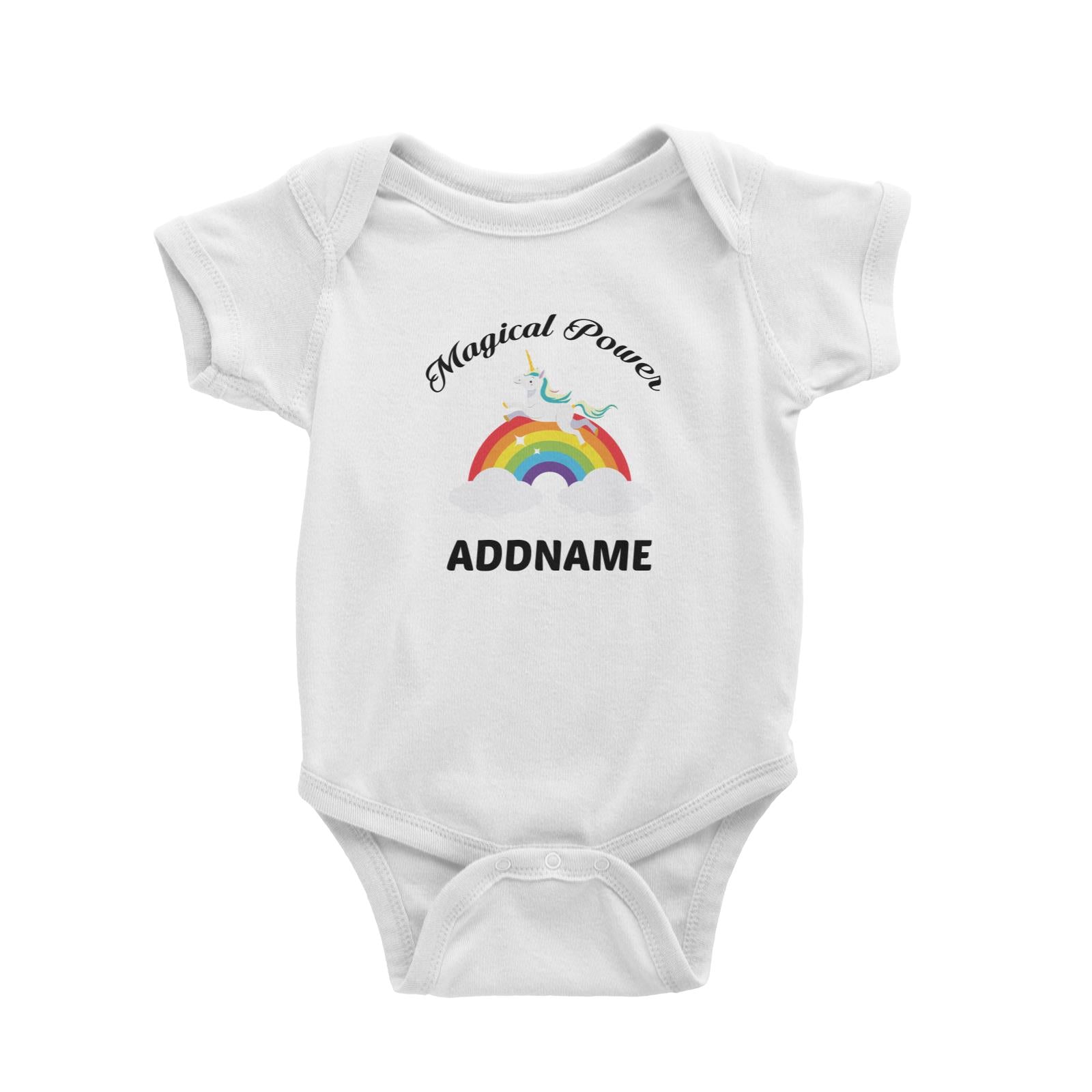 Unicorn Magical Power Addname Baby Romper