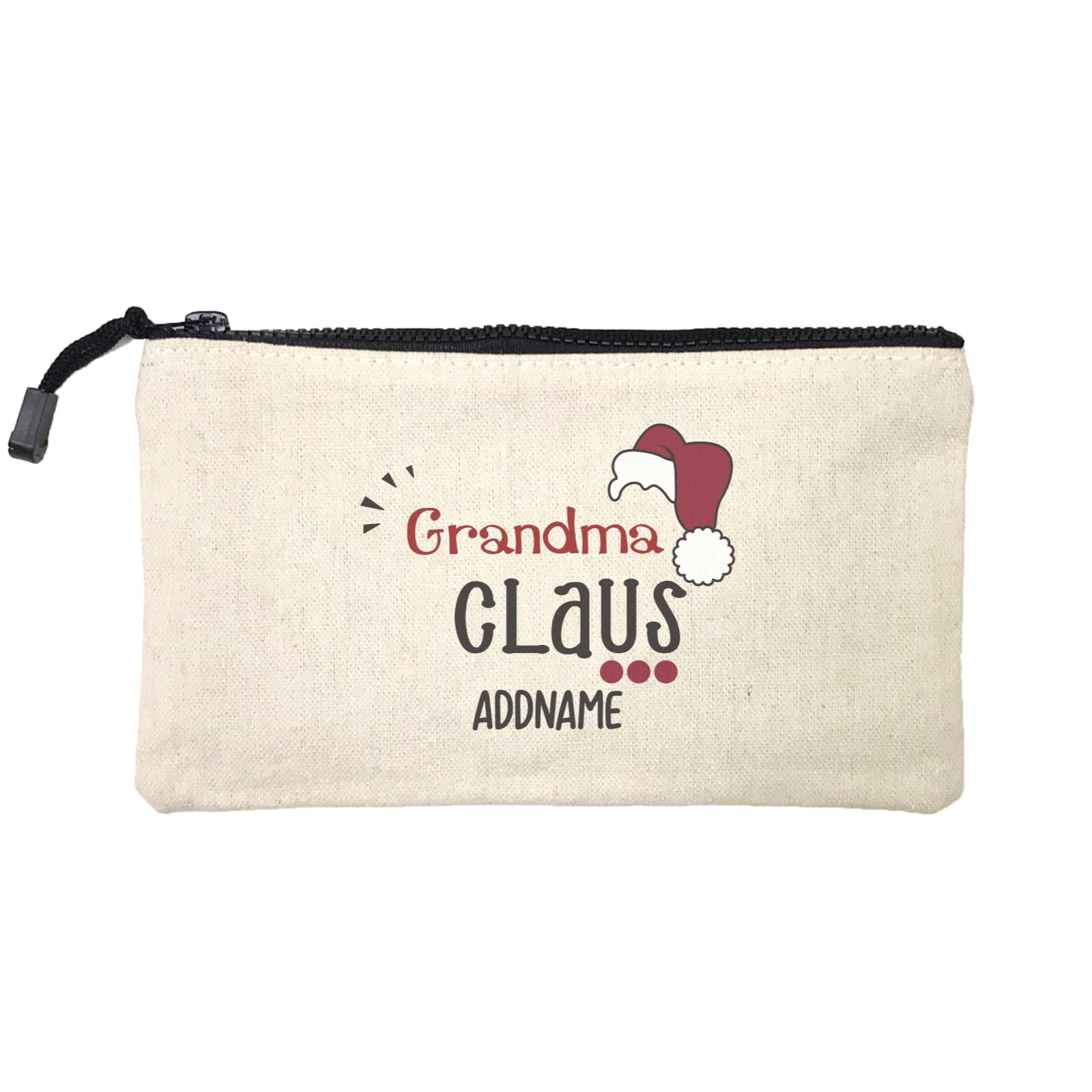 Xmas Grandma Claus with Santa Hat Mini Accessories Stationery Pouch
