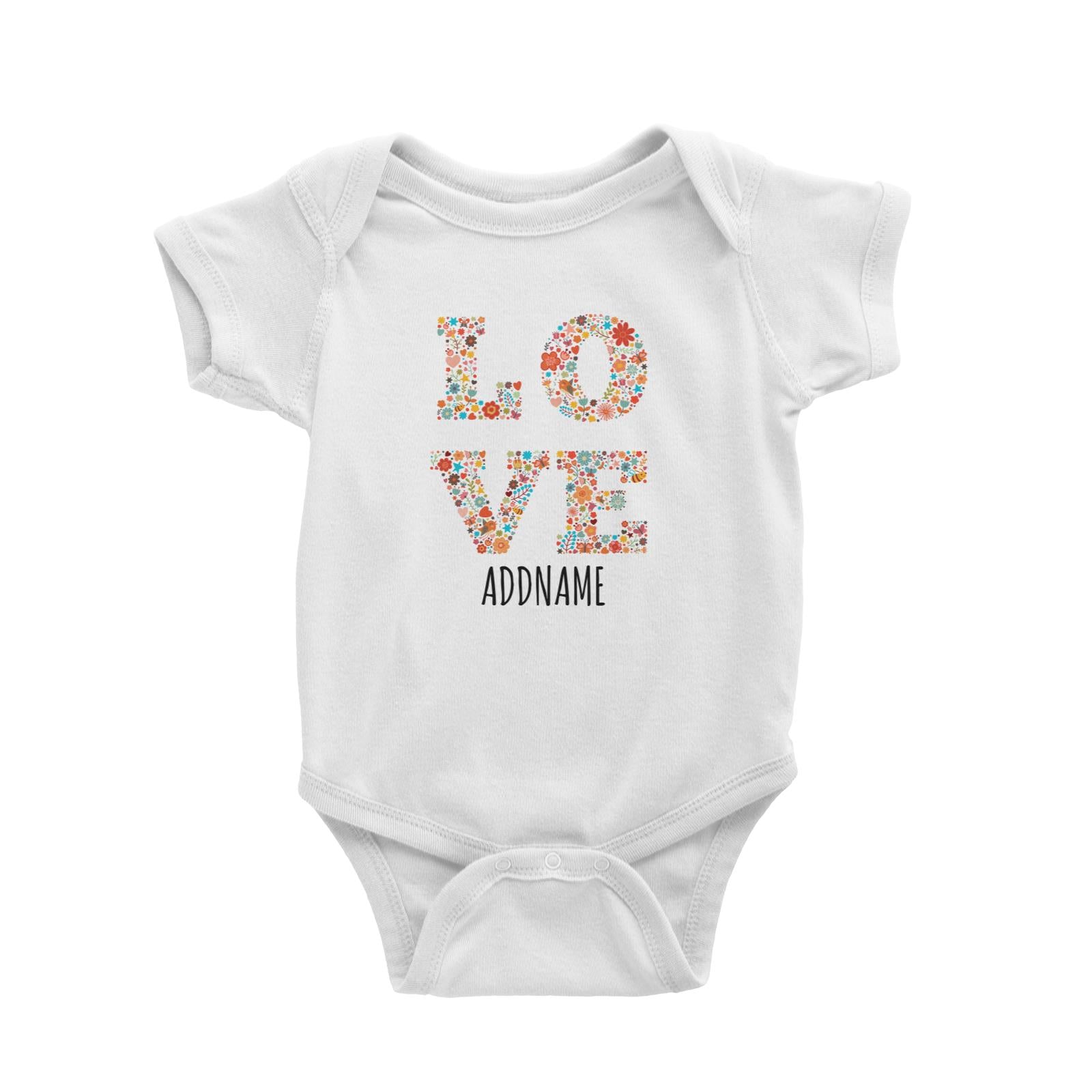 Flower Love White White Baby Romper