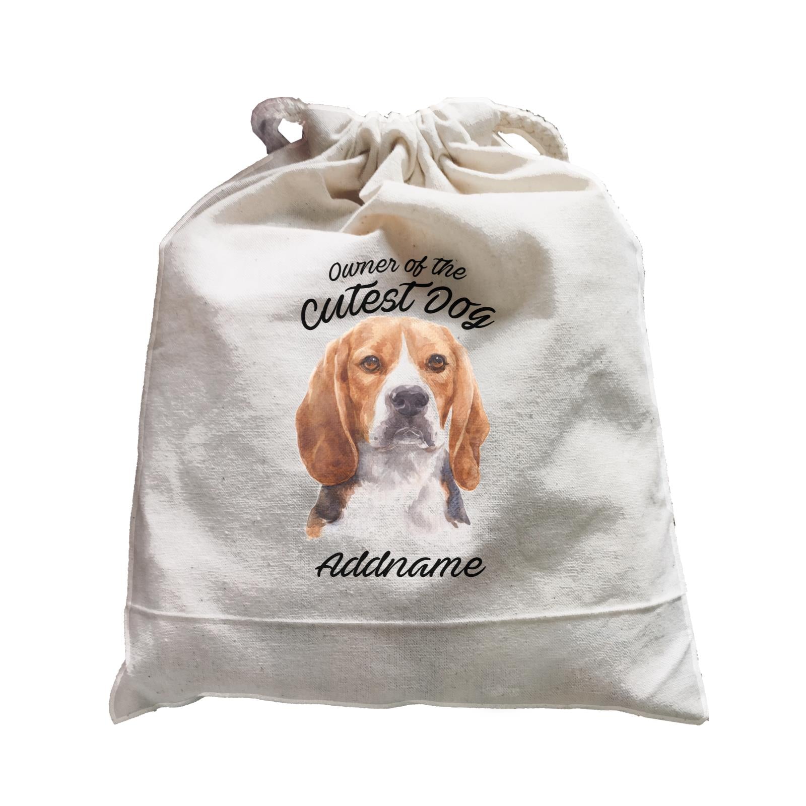 Watercolor Dog Owner Of The Dog Beagle Frown Addname Satchel