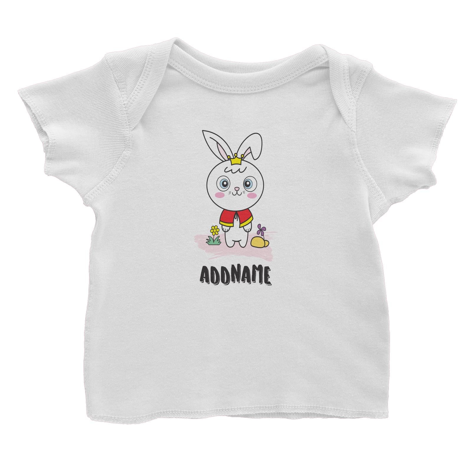 Cool Cute Animals Rabbit Rabbit With Crown Addname Baby T-Shirt
