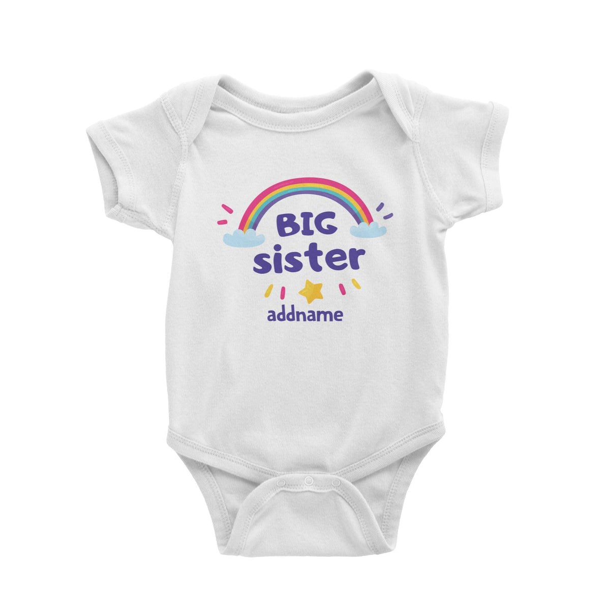 Cute Rainbow Big Sister Baby Romper