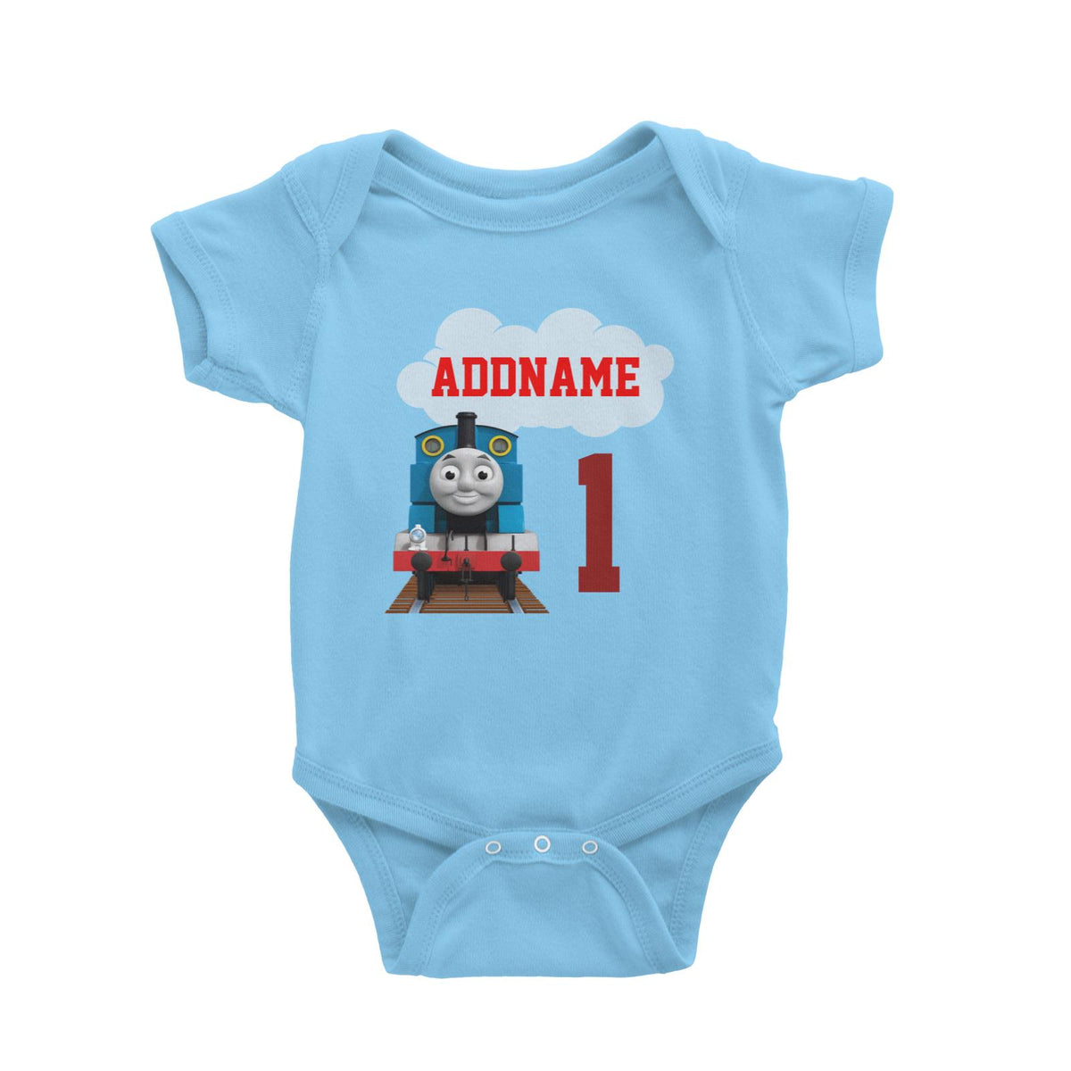 Thomas The Train Birthday Theme Personalizable with Name and Number Baby Romper