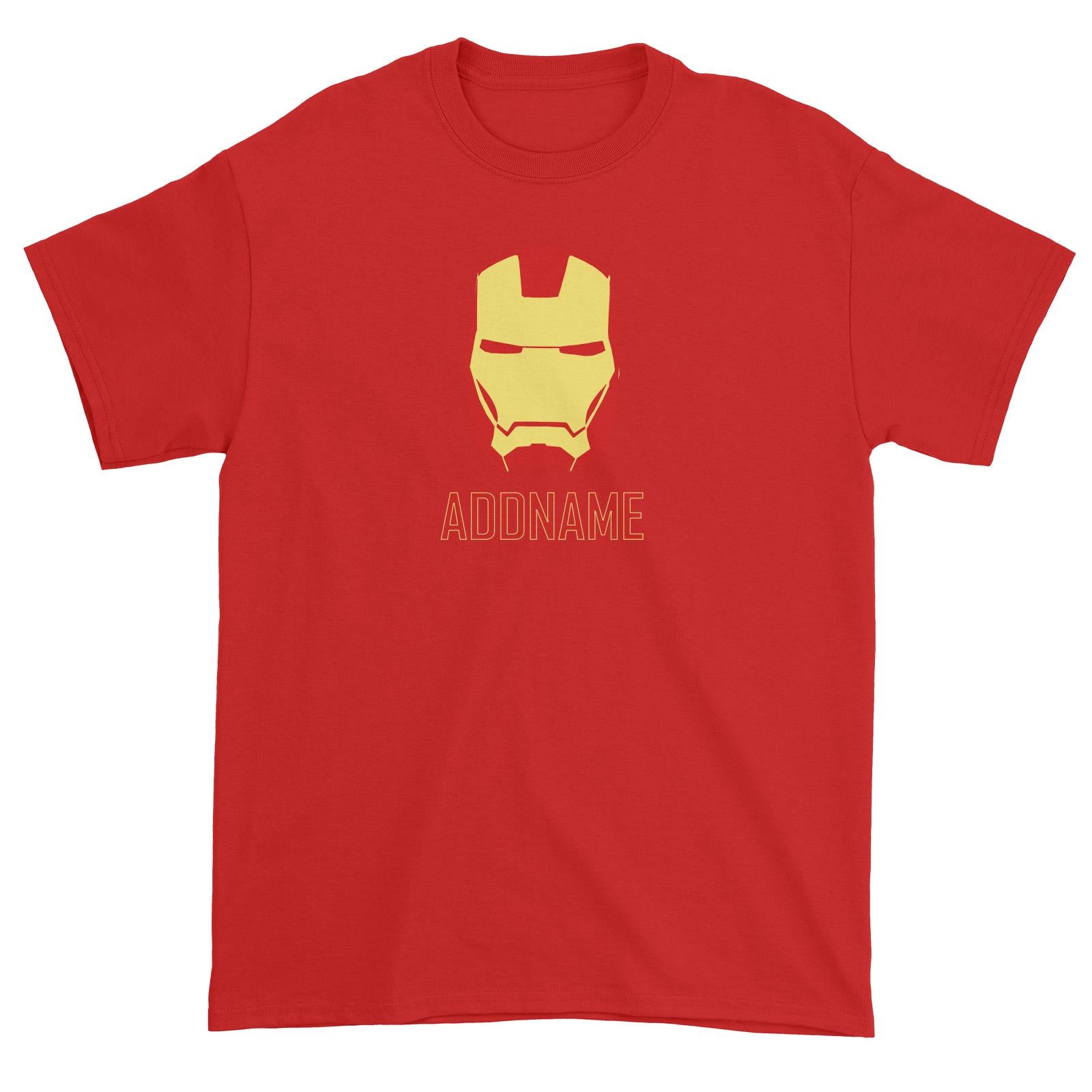 Superhero Iron Man Addname Unisex T-Shirt  Matching Family Personalizable Designs