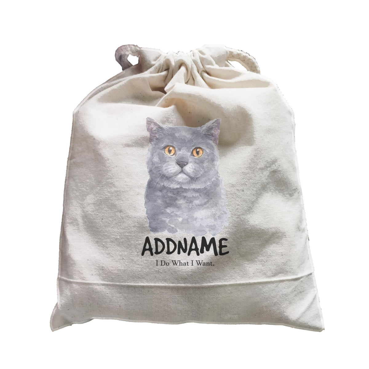 Watercolor Cat British Shorthair I Do What I Want Addname Satchel