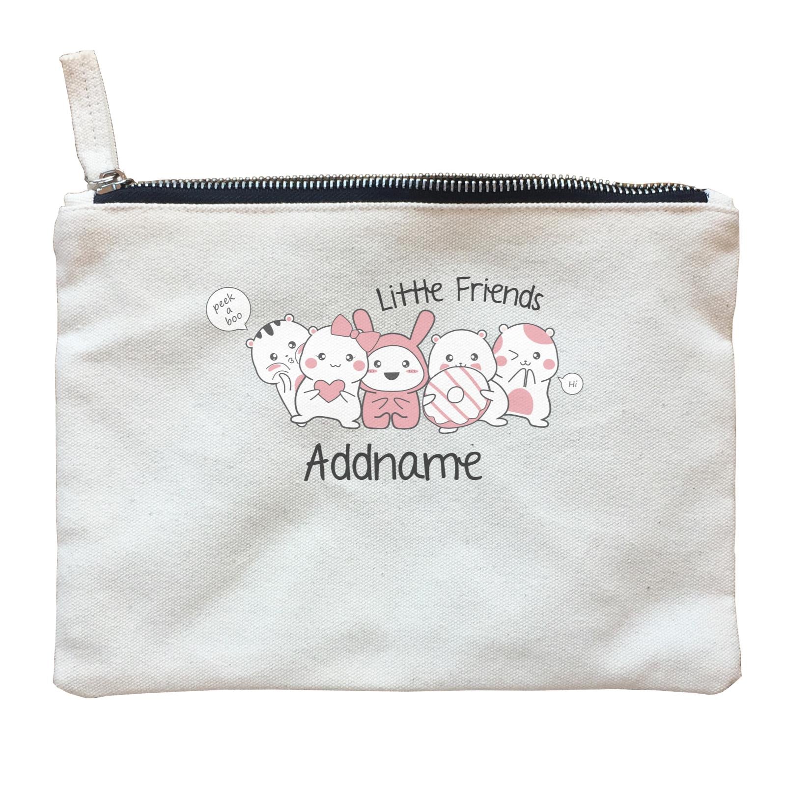 Cute Animals And Friends Series Cute Hamster Little Friends Addname Zipper Pouch