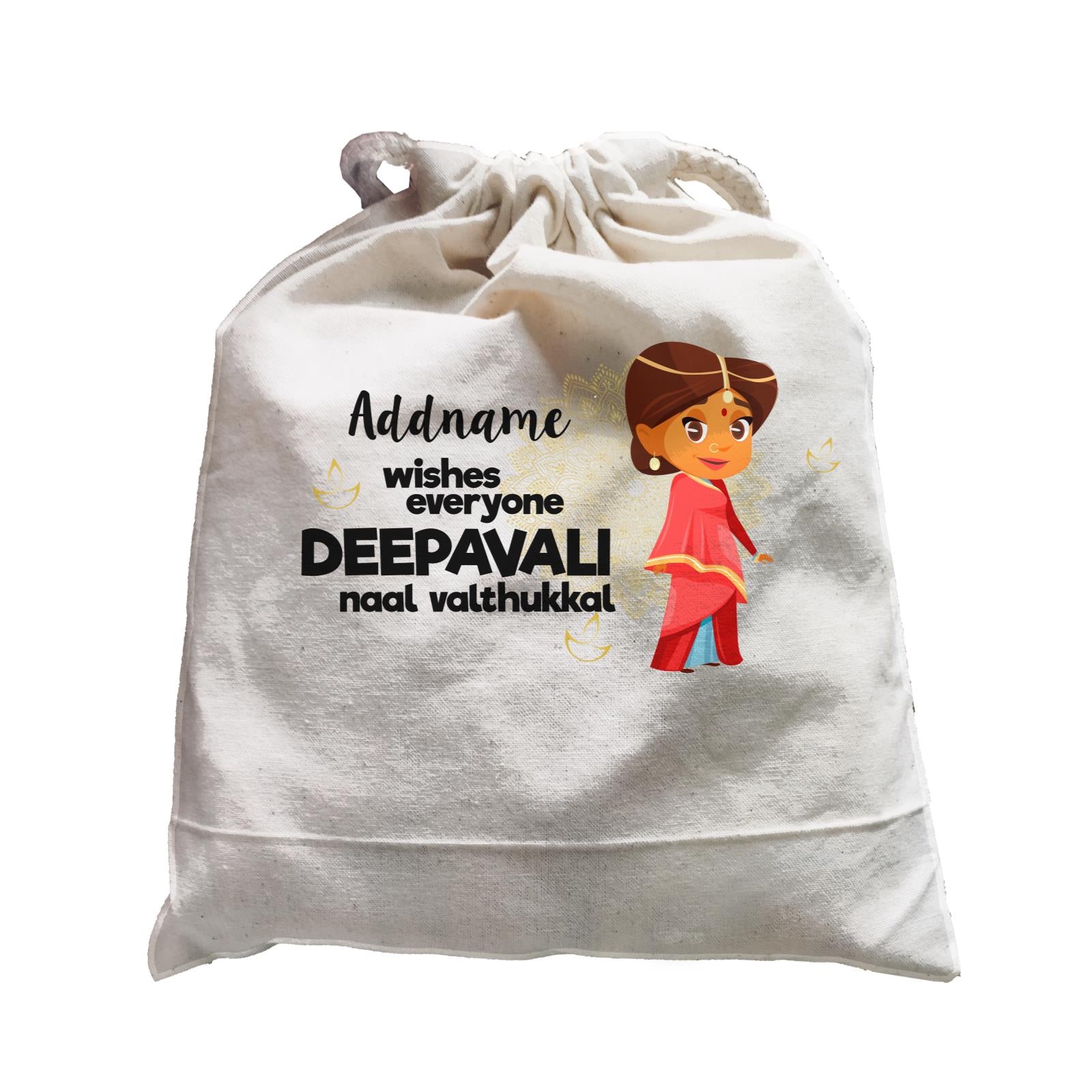 Cute Woman Wishes Everyone Deepavali Addname Satchel