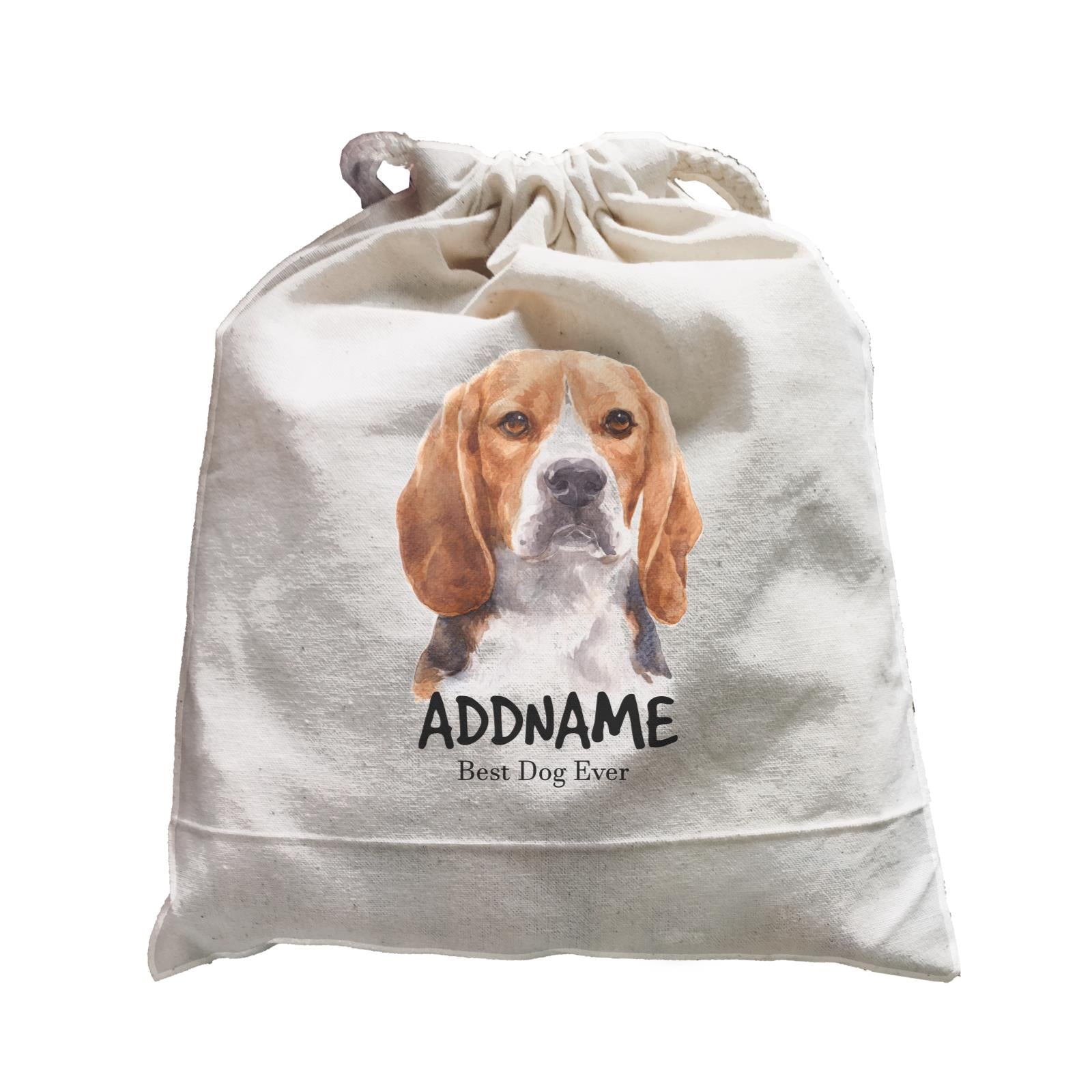 Watercolor Dog Beagle Frown Best Dog Ever Addname Satchel