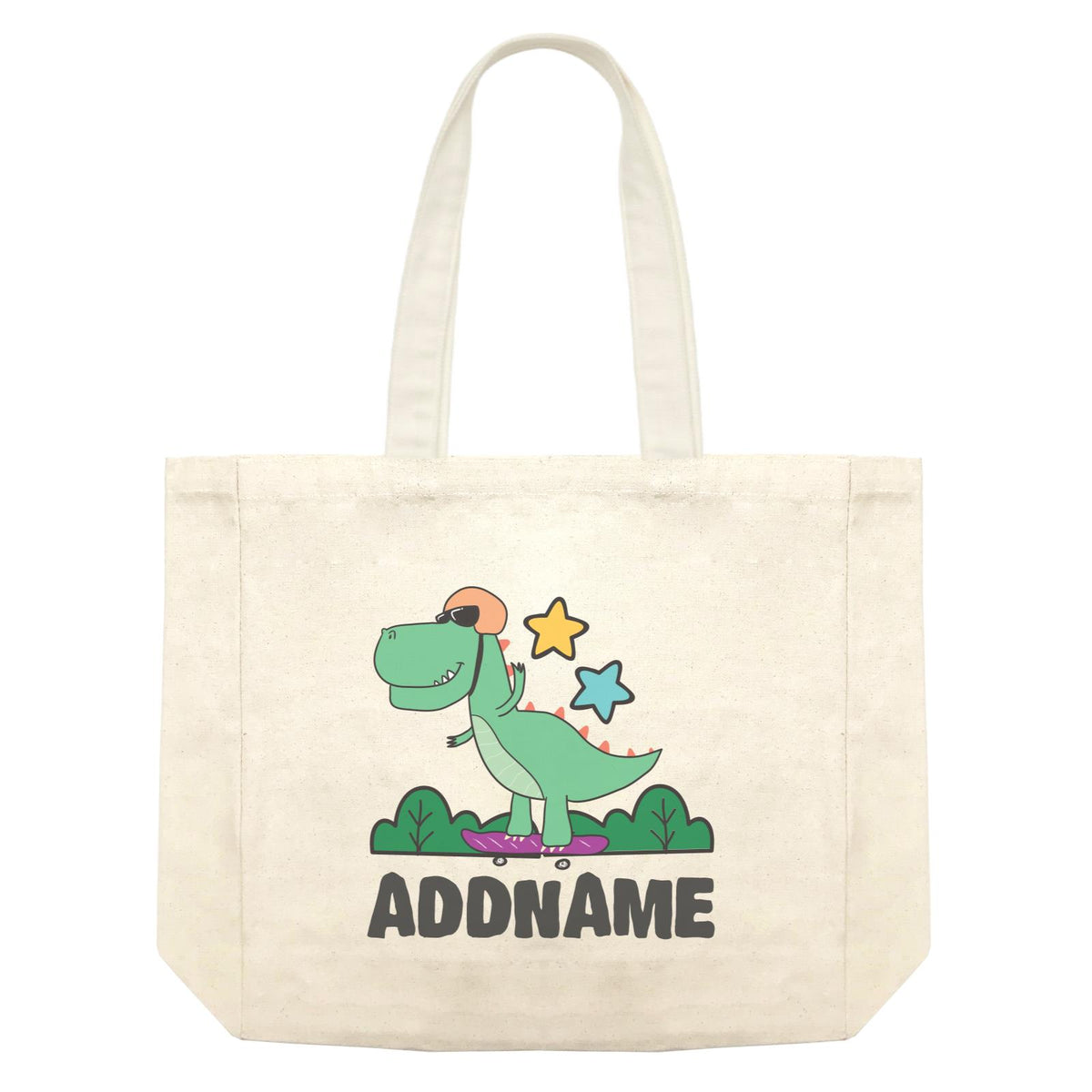 Super Cute Dinosaur Green Skater Shopping Bag