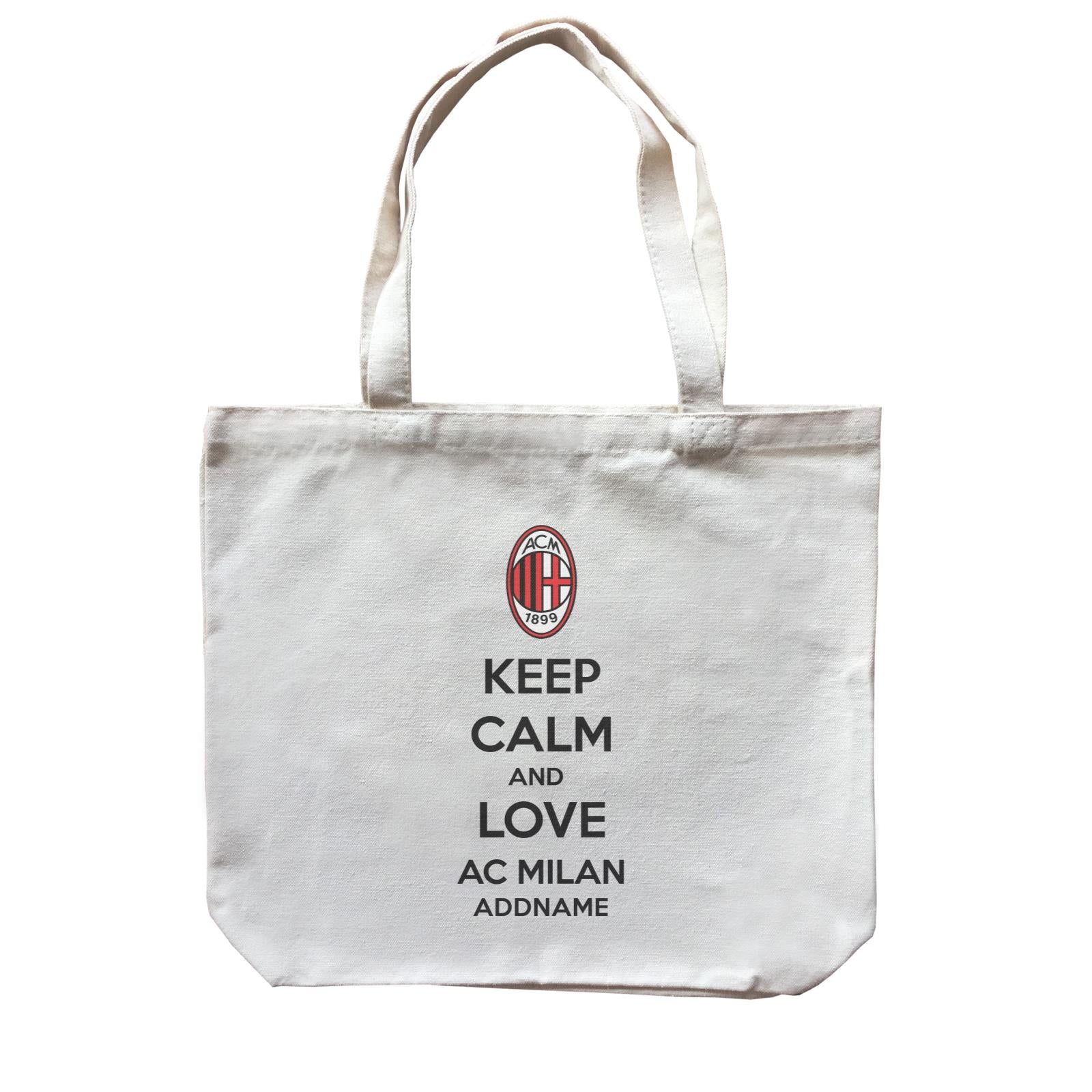 AC Milan Football Keep Calm And Love Serires Addname Canvas Bag