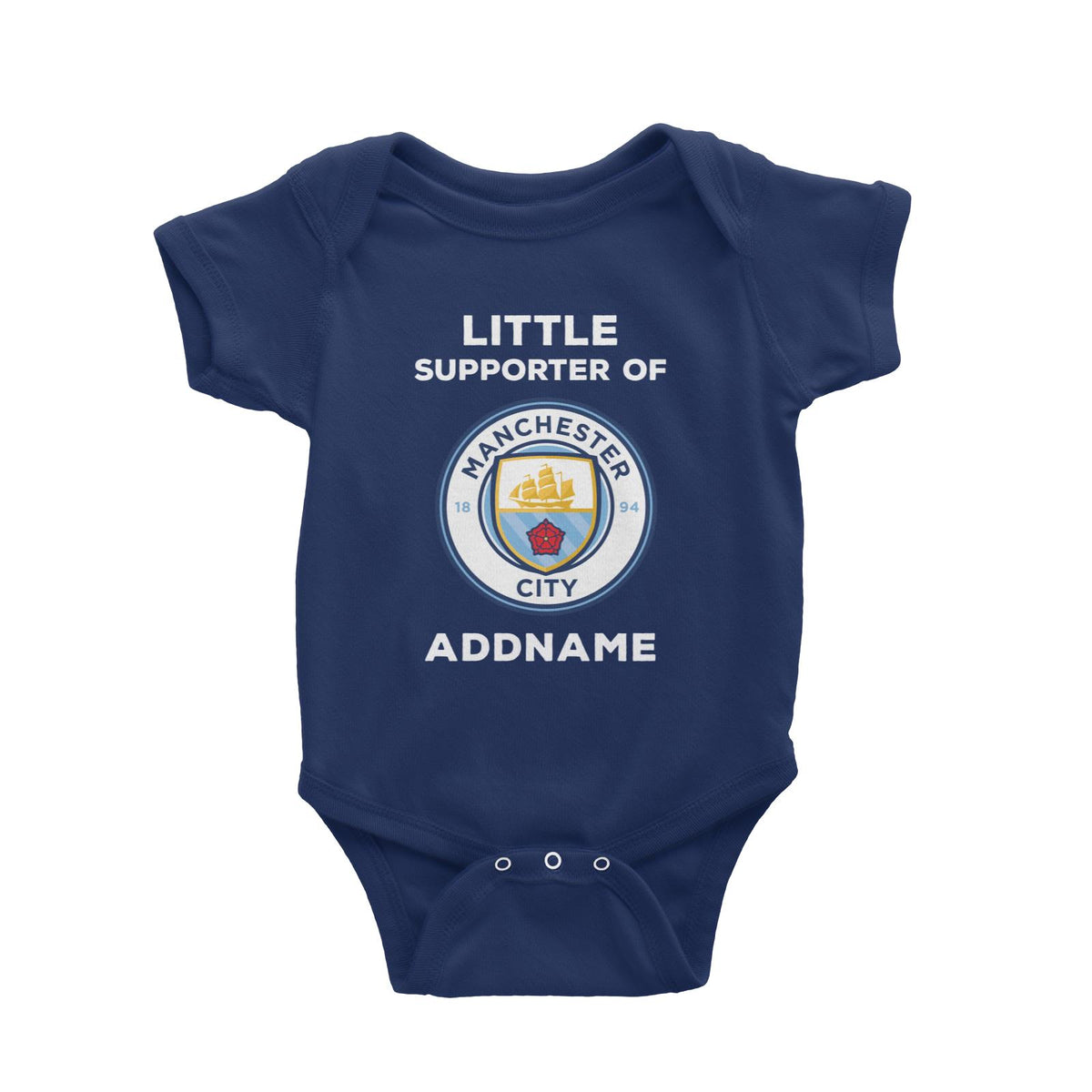 Manchester City FC Little Supporter Personalizable with Name Baby Romper