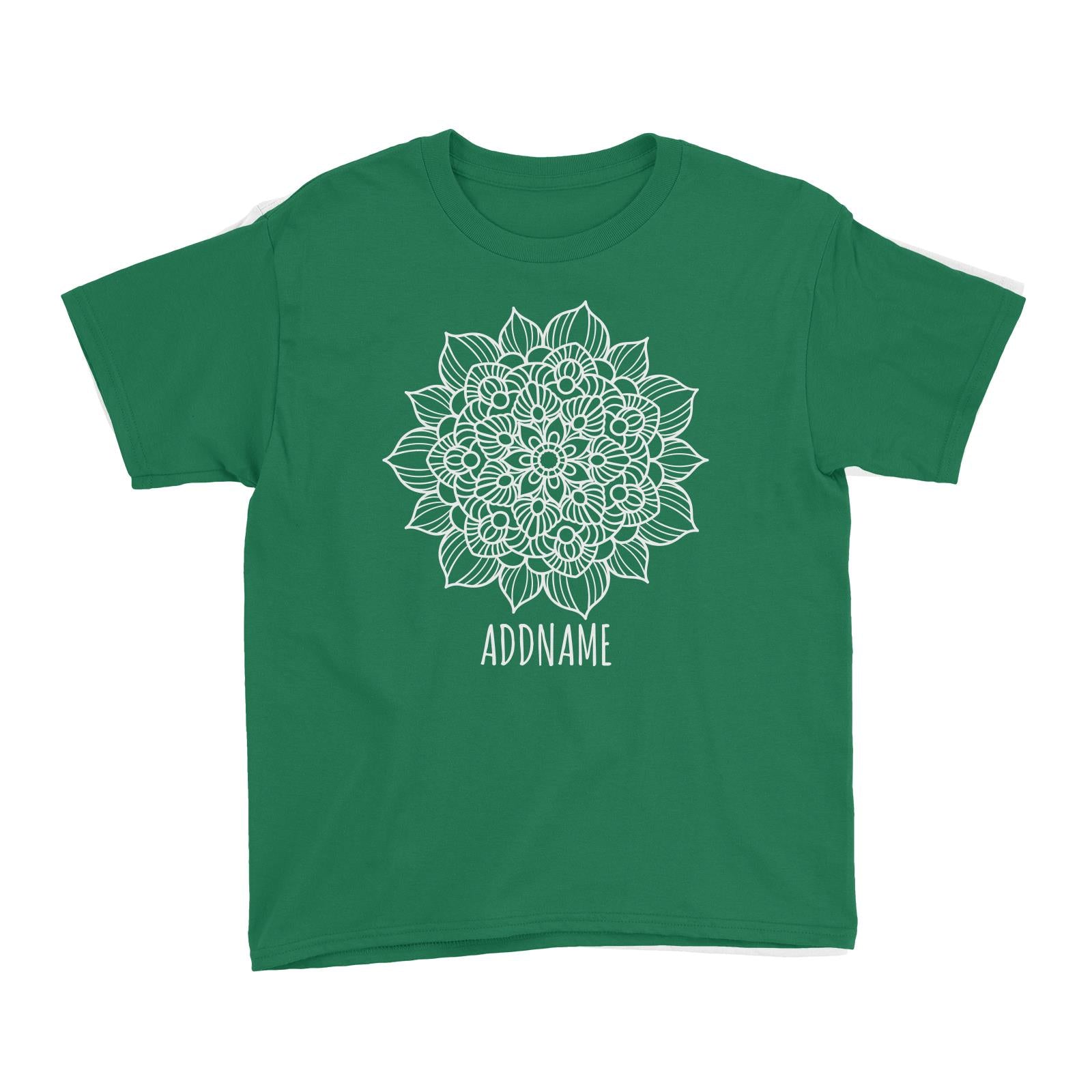 Monochrome Mandala 2 Addname Kid's T-Shirt