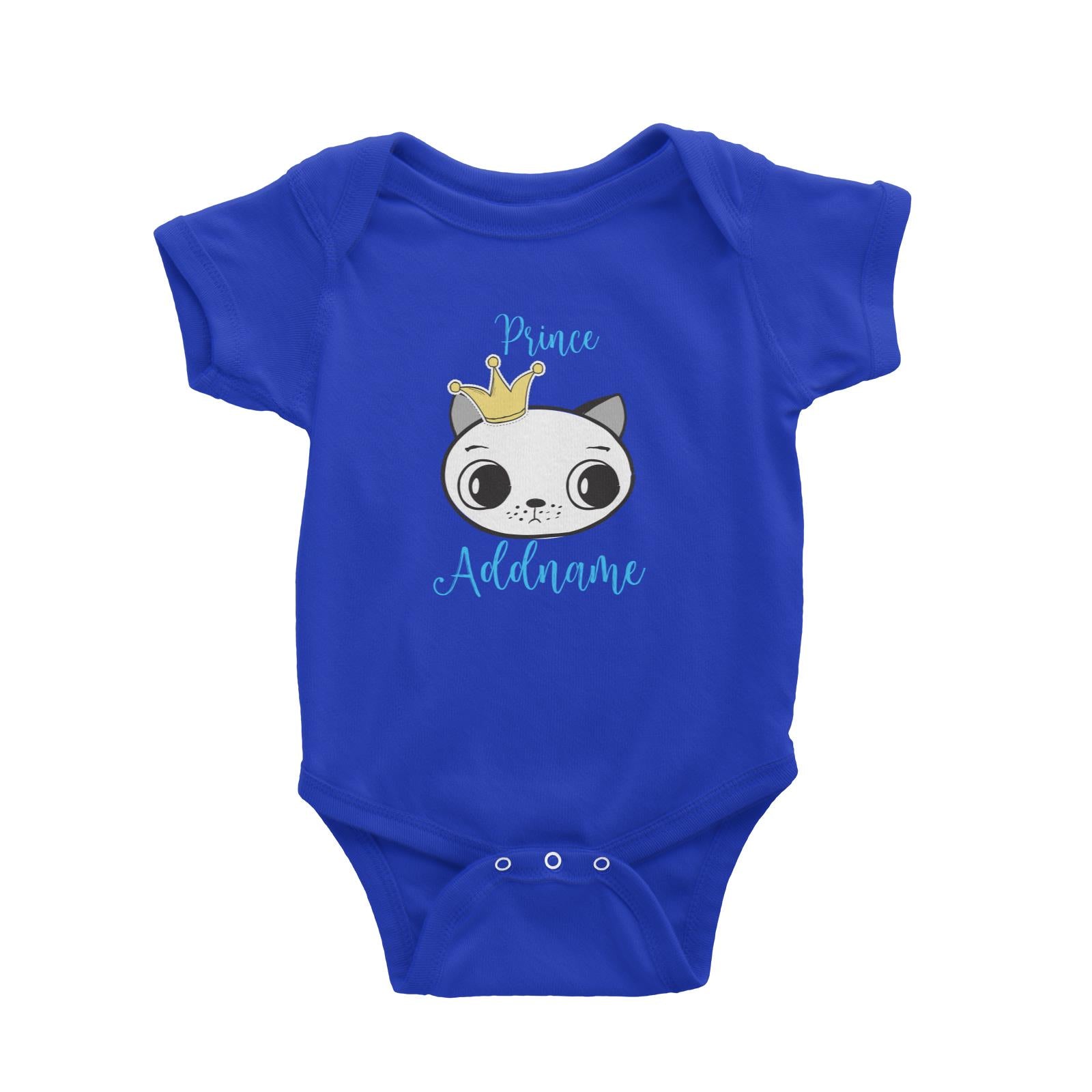 Cat Prince Addname with Crown Baby Romper