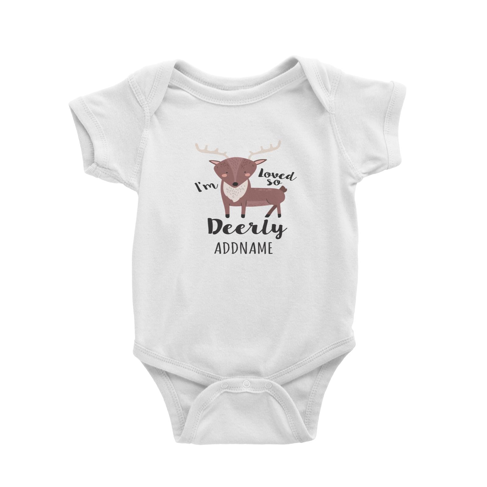 Im Loved So Deerly White Baby Romper