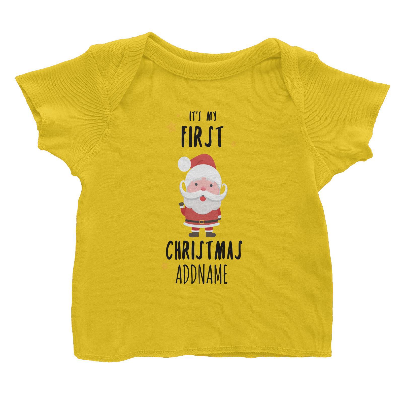 Cute Santa First Christmas Addname Baby T-Shirt  Personalizable Designs
