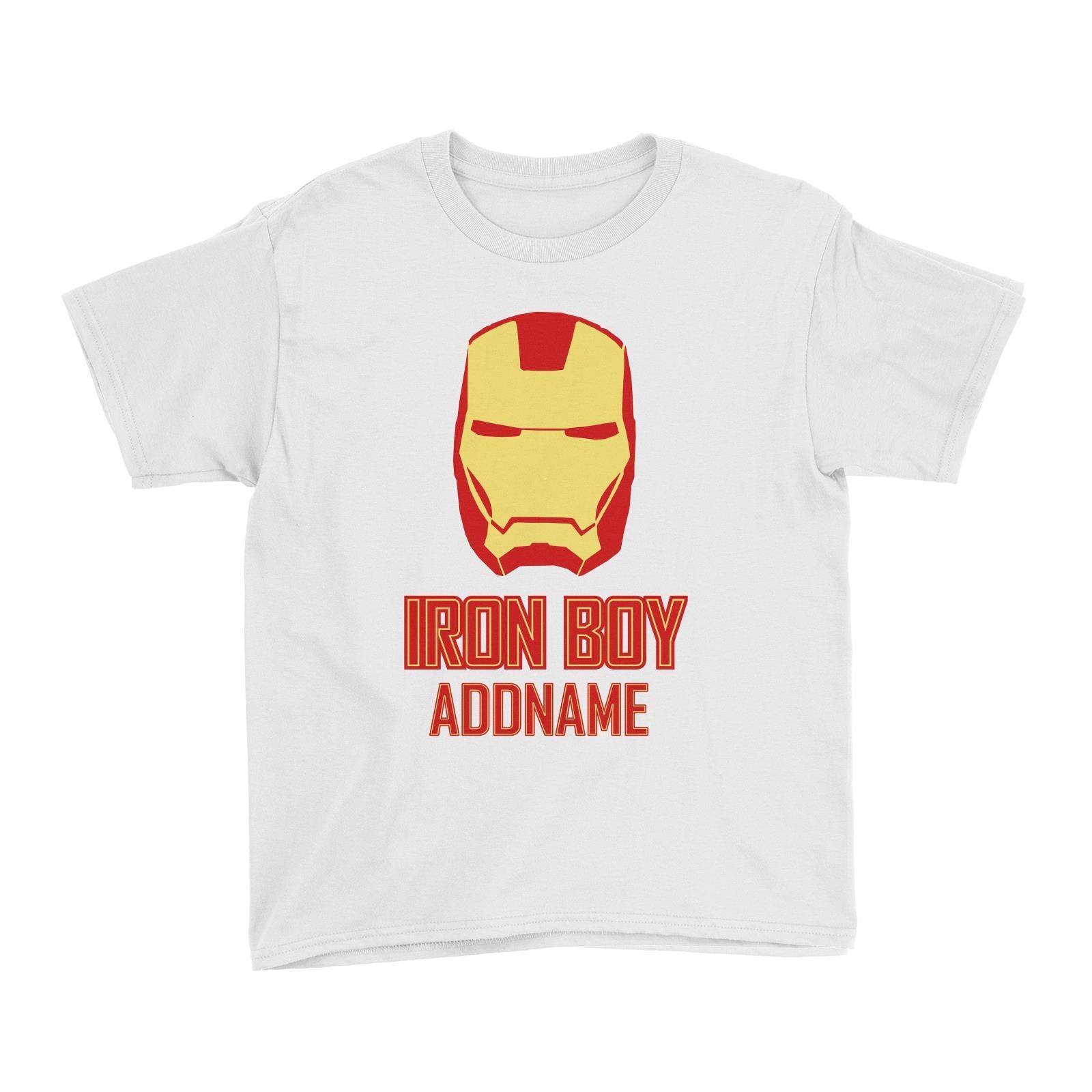 Superhero Iron Boy Addname Kid's T-Shirt  Matching Family Personalizable Designs