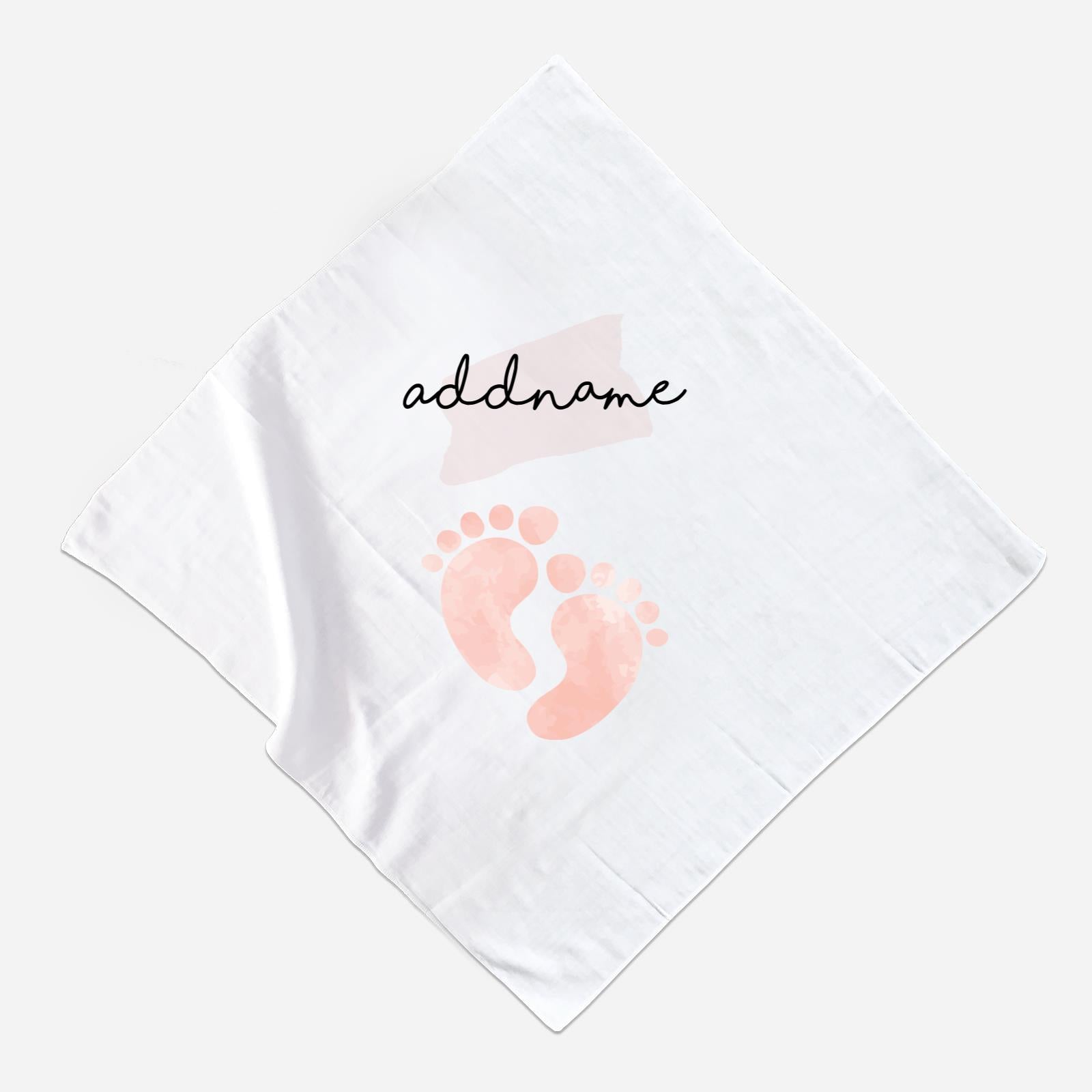 Footprint Girl Muslin Square