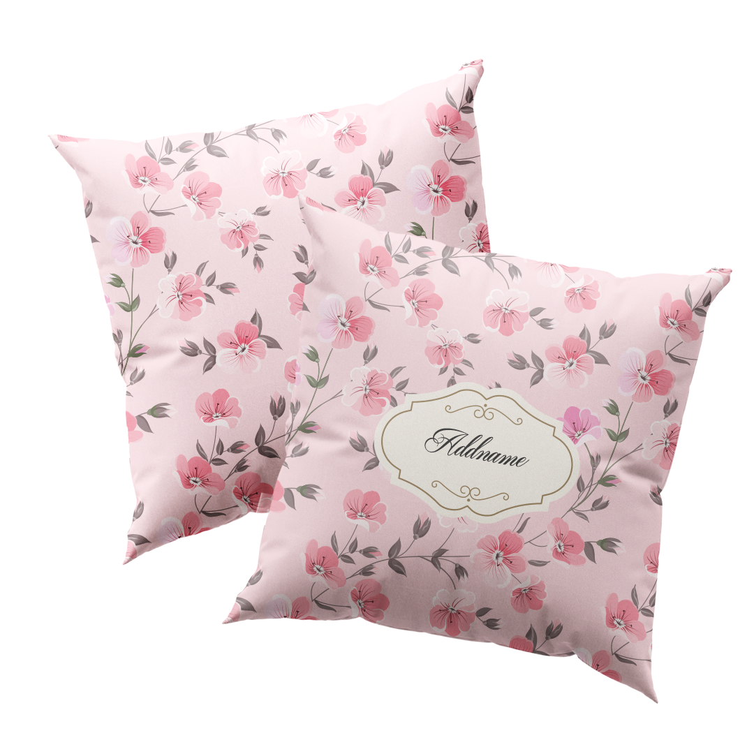 Serene Sakura Full Print Cushion Cover with Inner Cushion