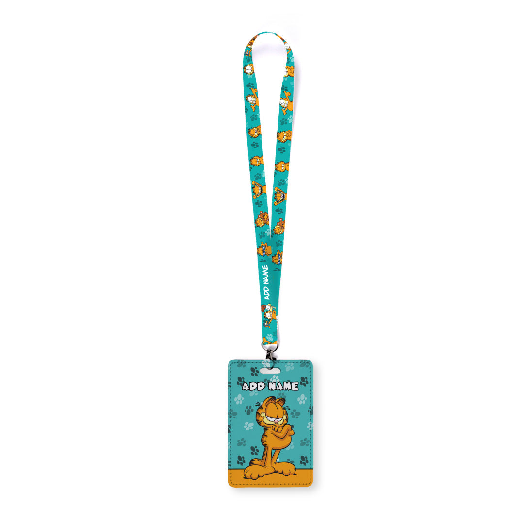 Garfield - Confident Garfield Blue Lanyard with Cardholder