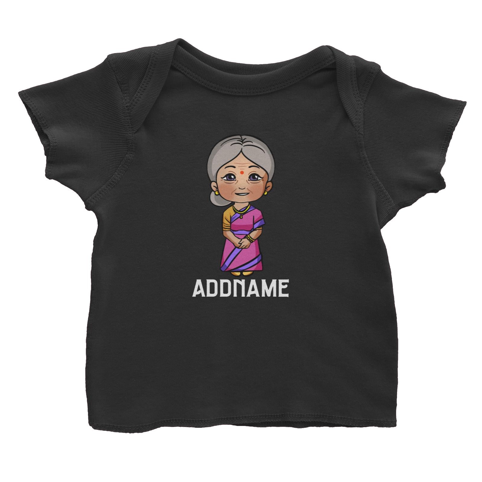 Deepavali Series Chibi Grandma Addname Baby T-Shirt