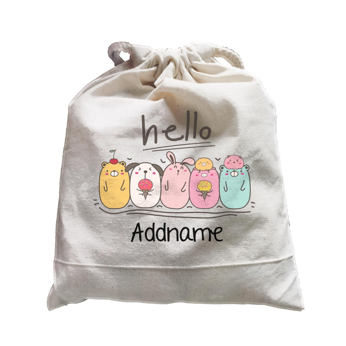 Cute Animals And Friends Series Cute Animals Ice Cream Group Addname Satchel