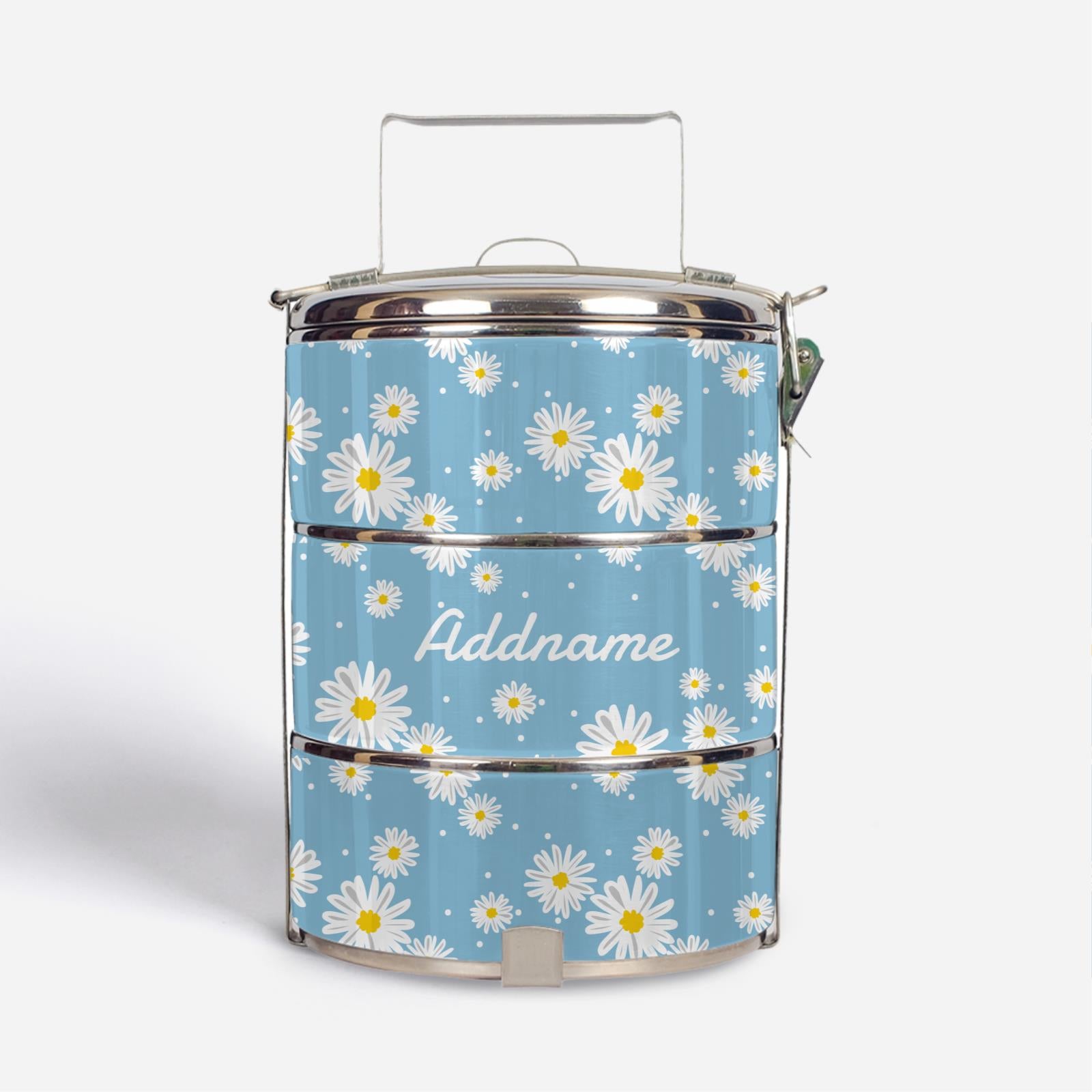Daisy Series - Frost - Three-Tier Tiffin Carrier