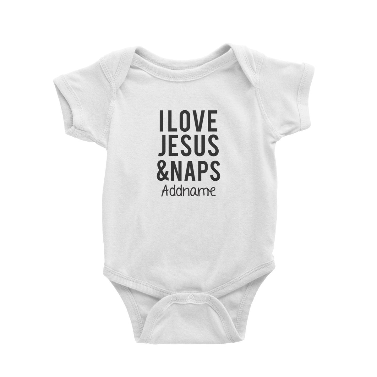 Christian Baby I Love Jesus &amp; Naps Addname Baby Romper
