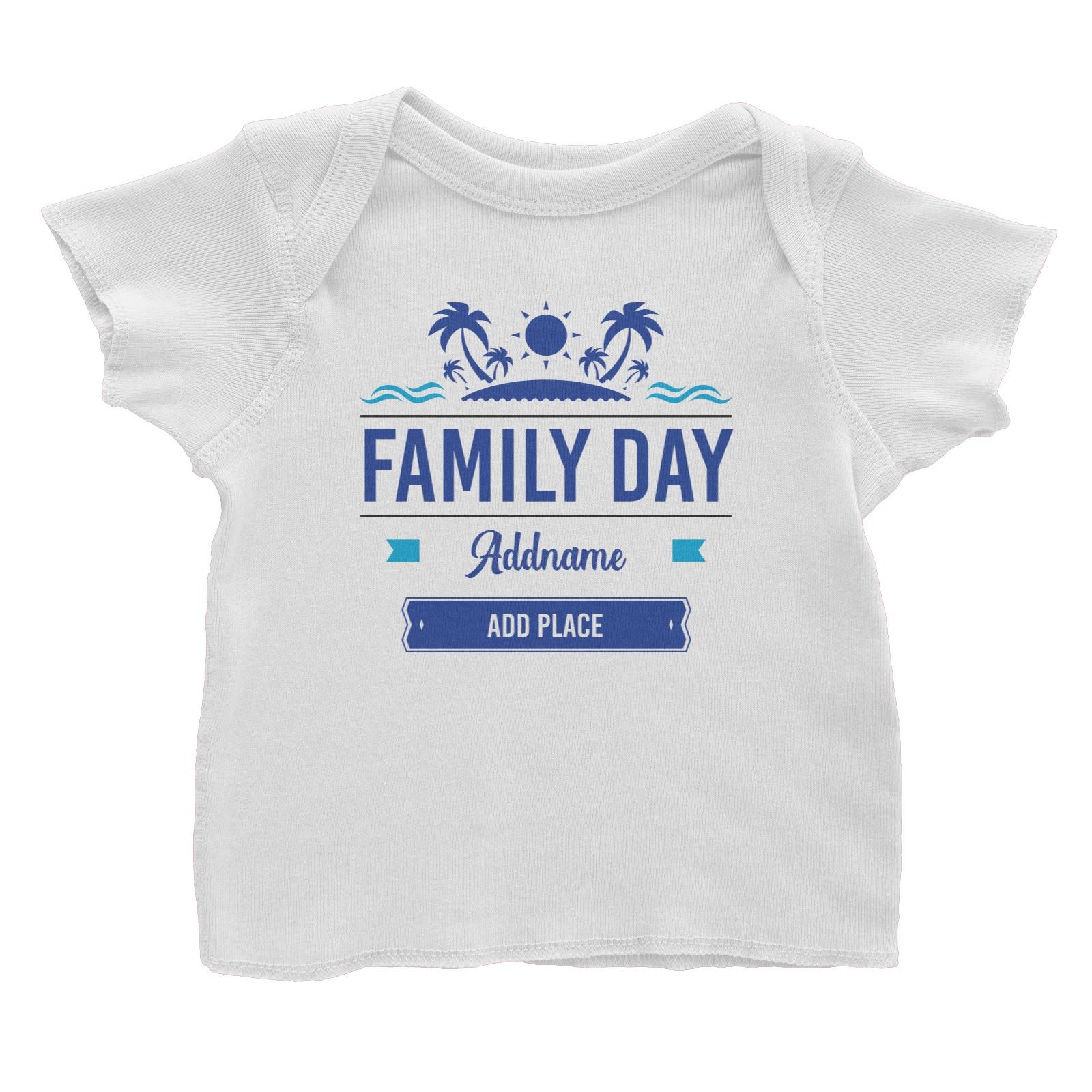 Family Day Tropical Icon Family Day Addname And Add Place Baby T-Shirt
