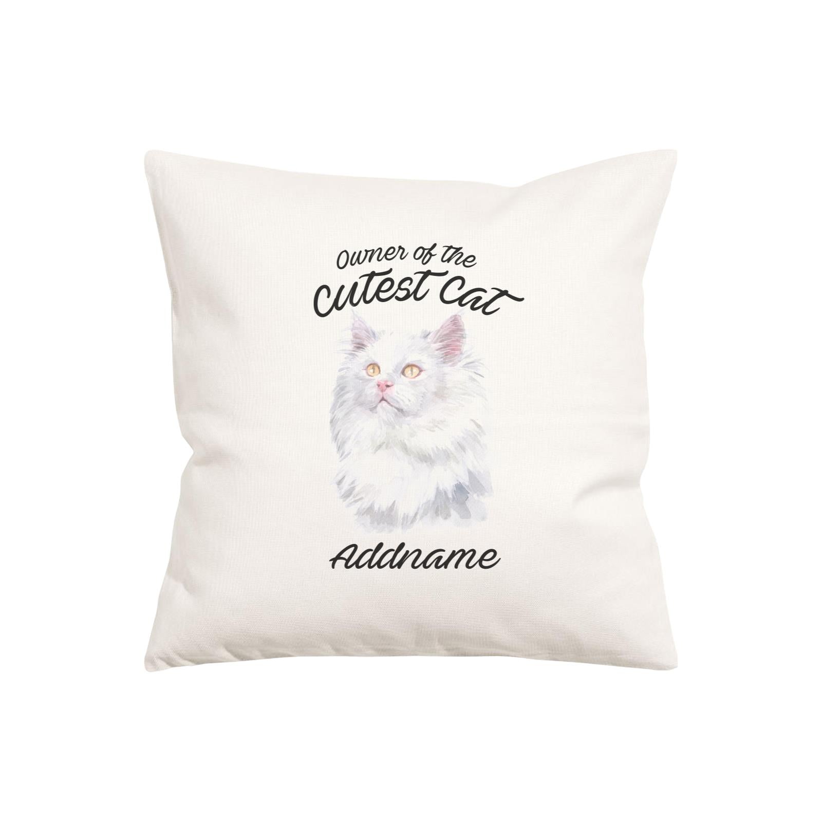 Watercolor Owner Of The Cutest Cat Deutsch Langhaar Katzen Addname Pillow Cushion