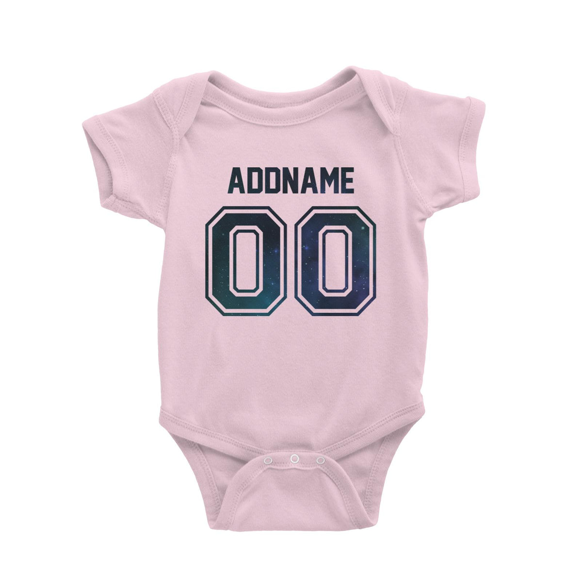 Jersey Starry Night Pattern With Name and Number Baby Romper