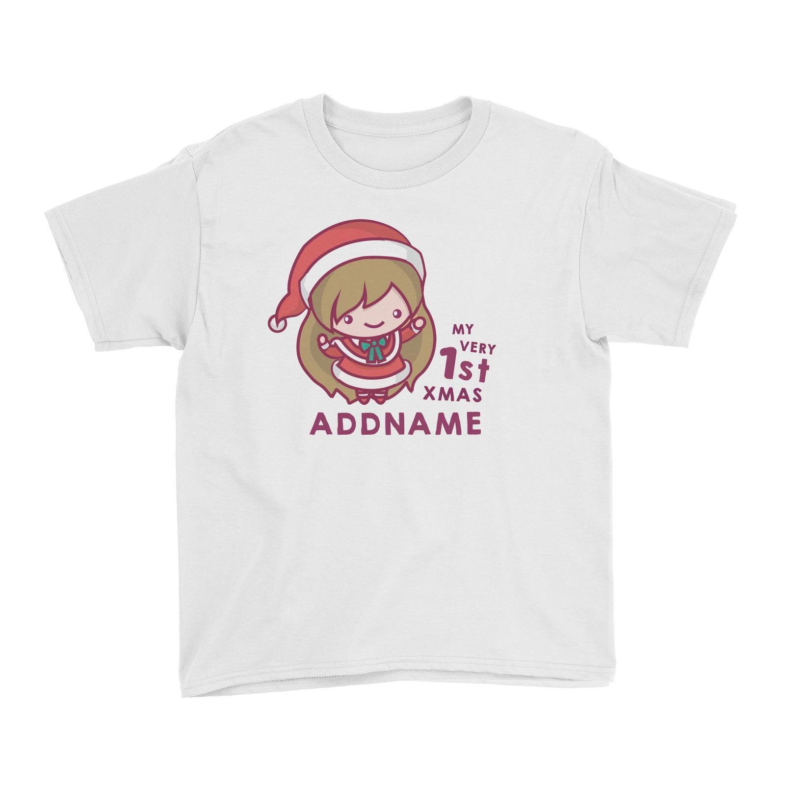 Christmas My Very 1st Santa Girl Addname Kid's T-Shirt